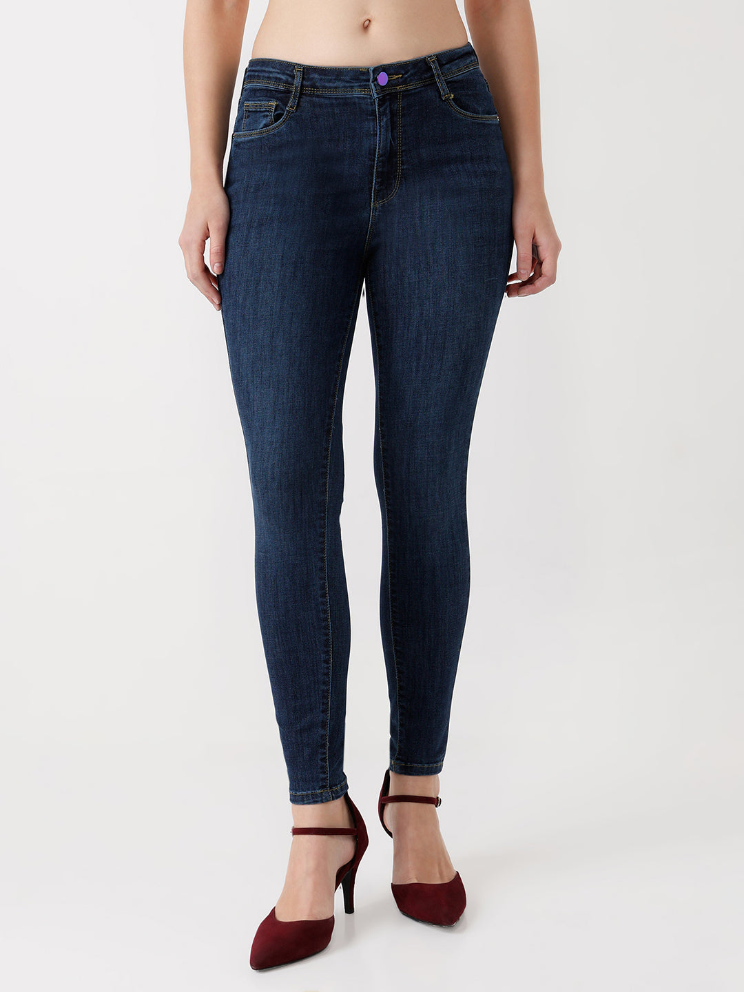 Women Novel Blue High-Rise Skinny Jeans