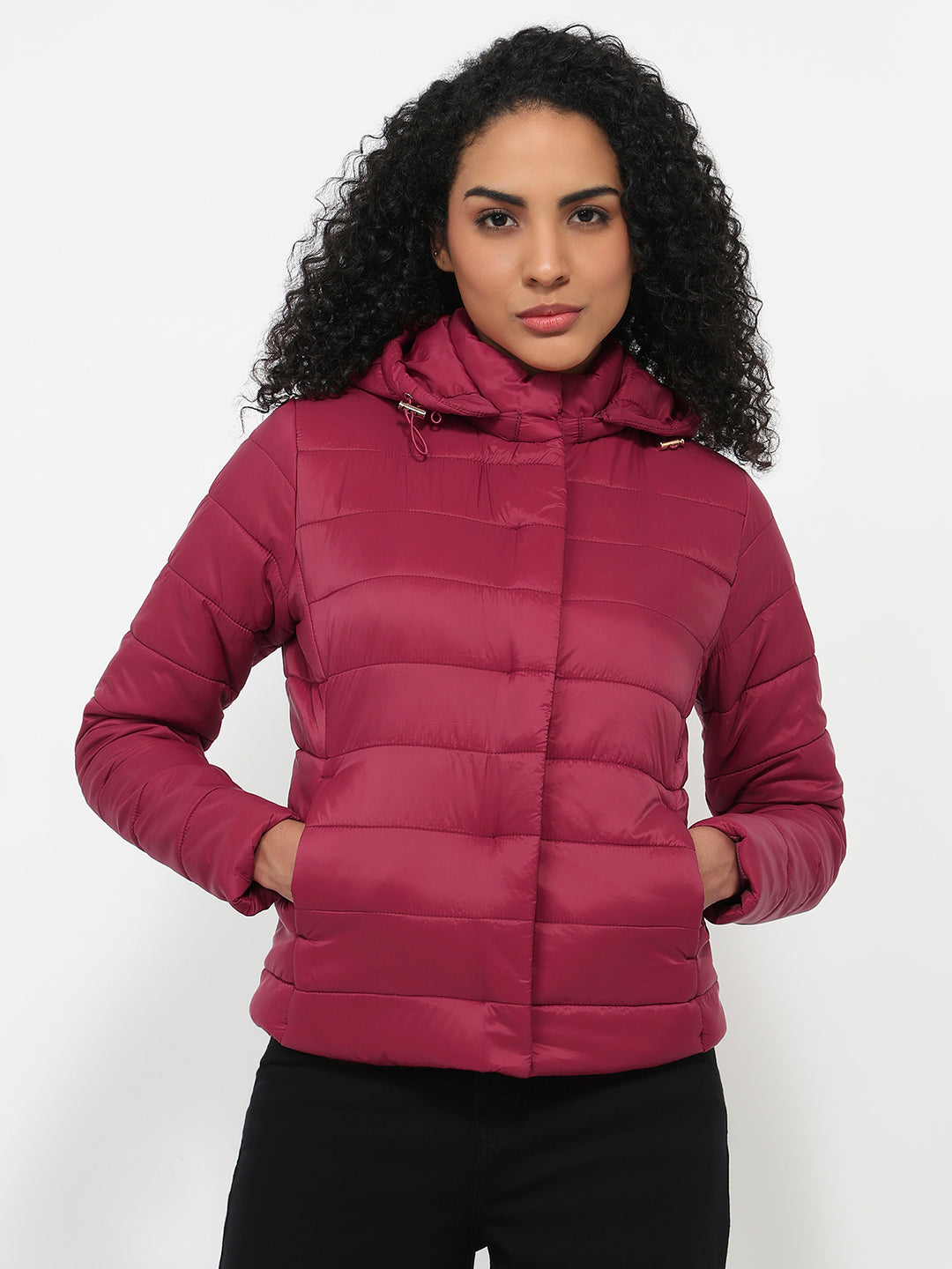 Women Maroon Winter Jacket