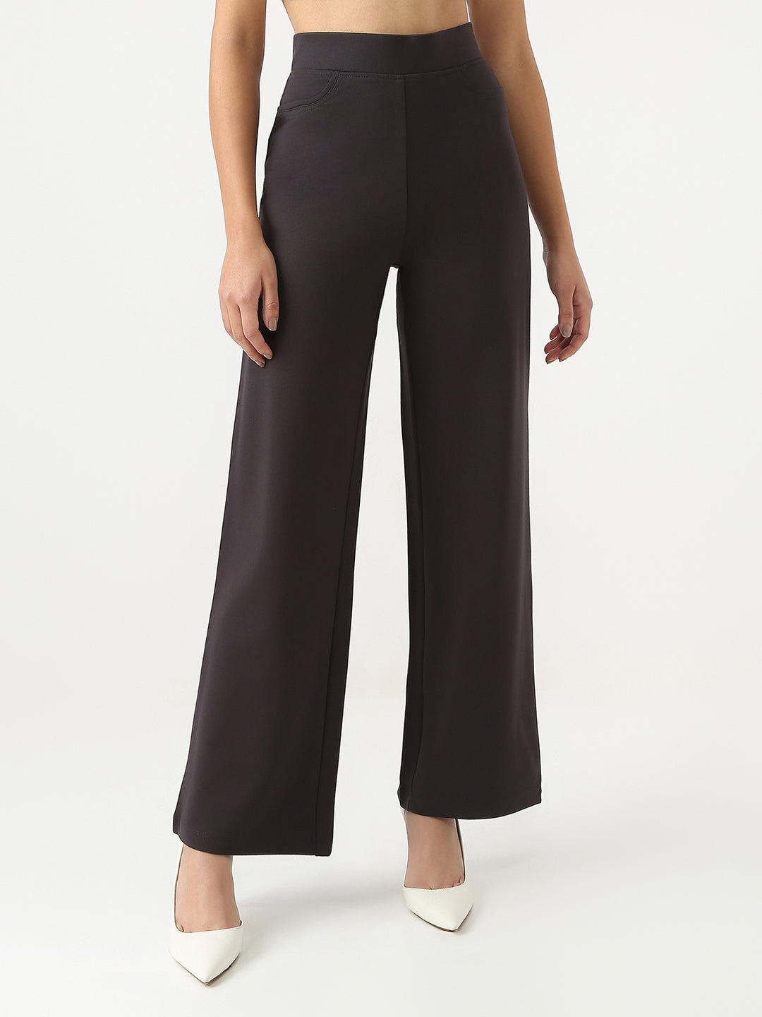 Women Charcoal High-Rise Treggings