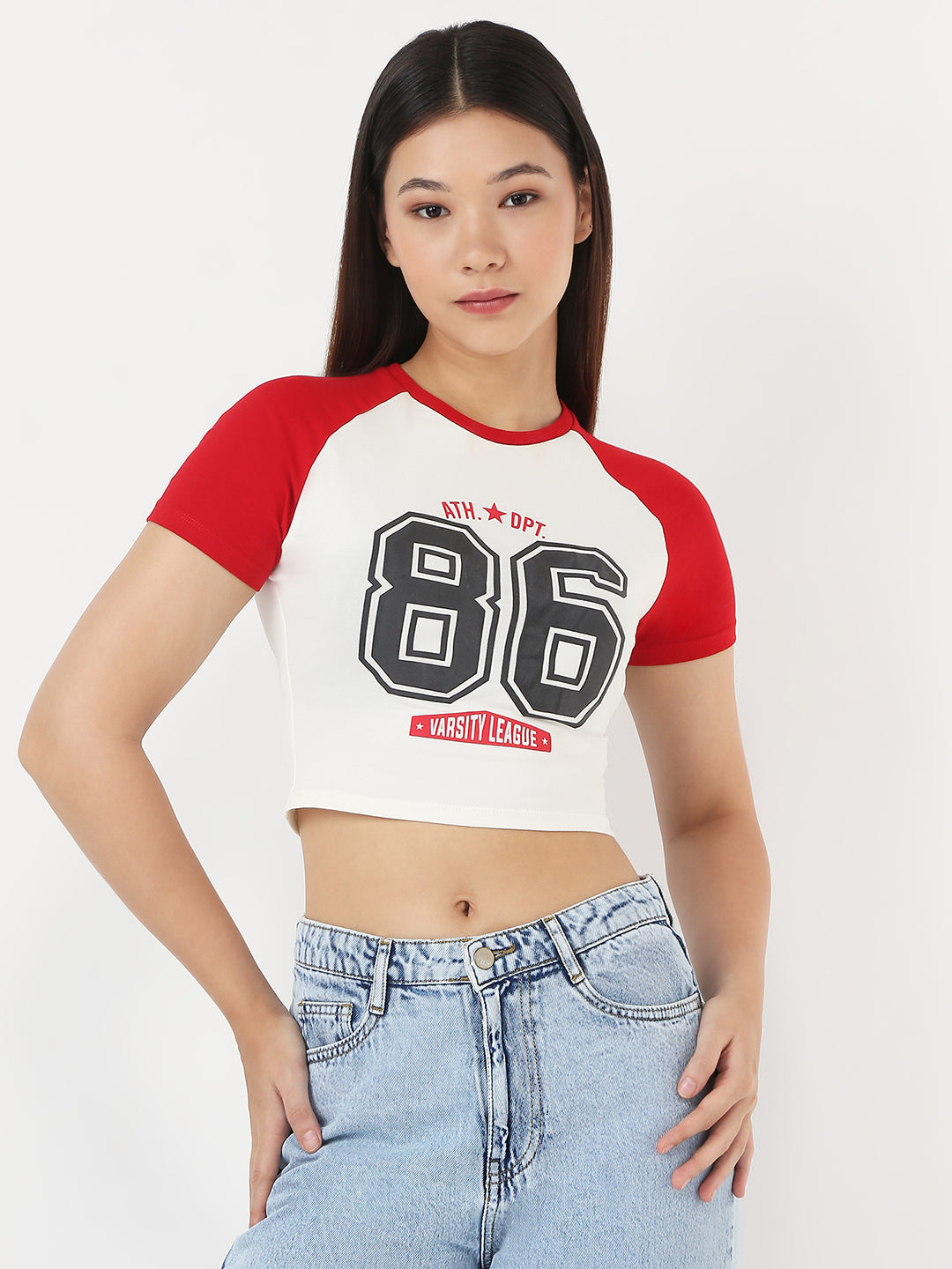 Women Ivory/Red Slim Genz T-Shirt