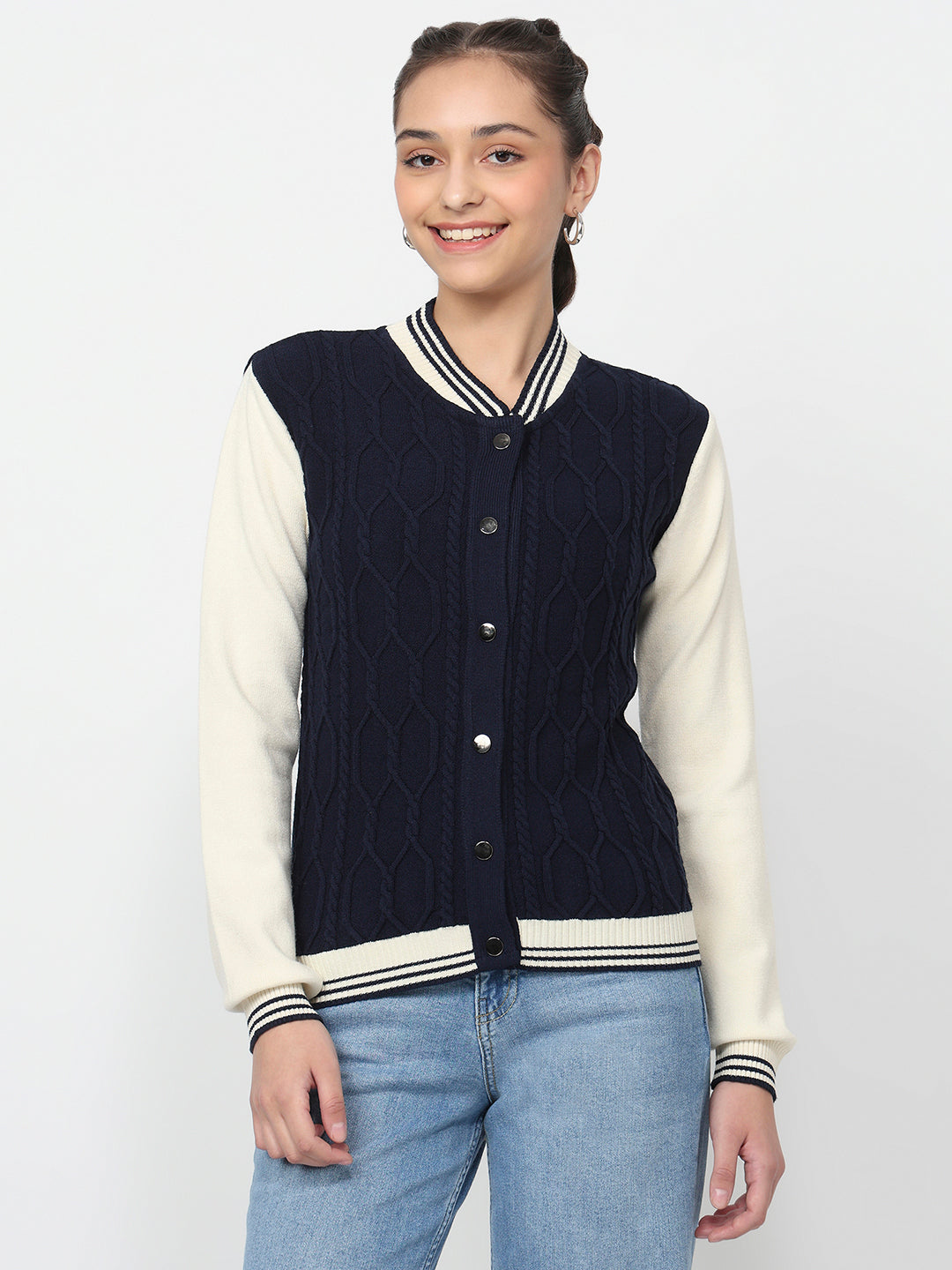 Women Airforce/Off White Varsity Jacket