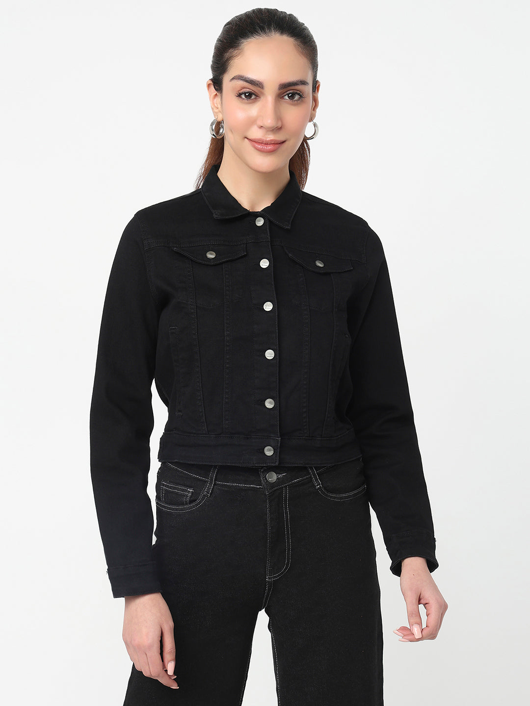 Women Black Denim Jacket