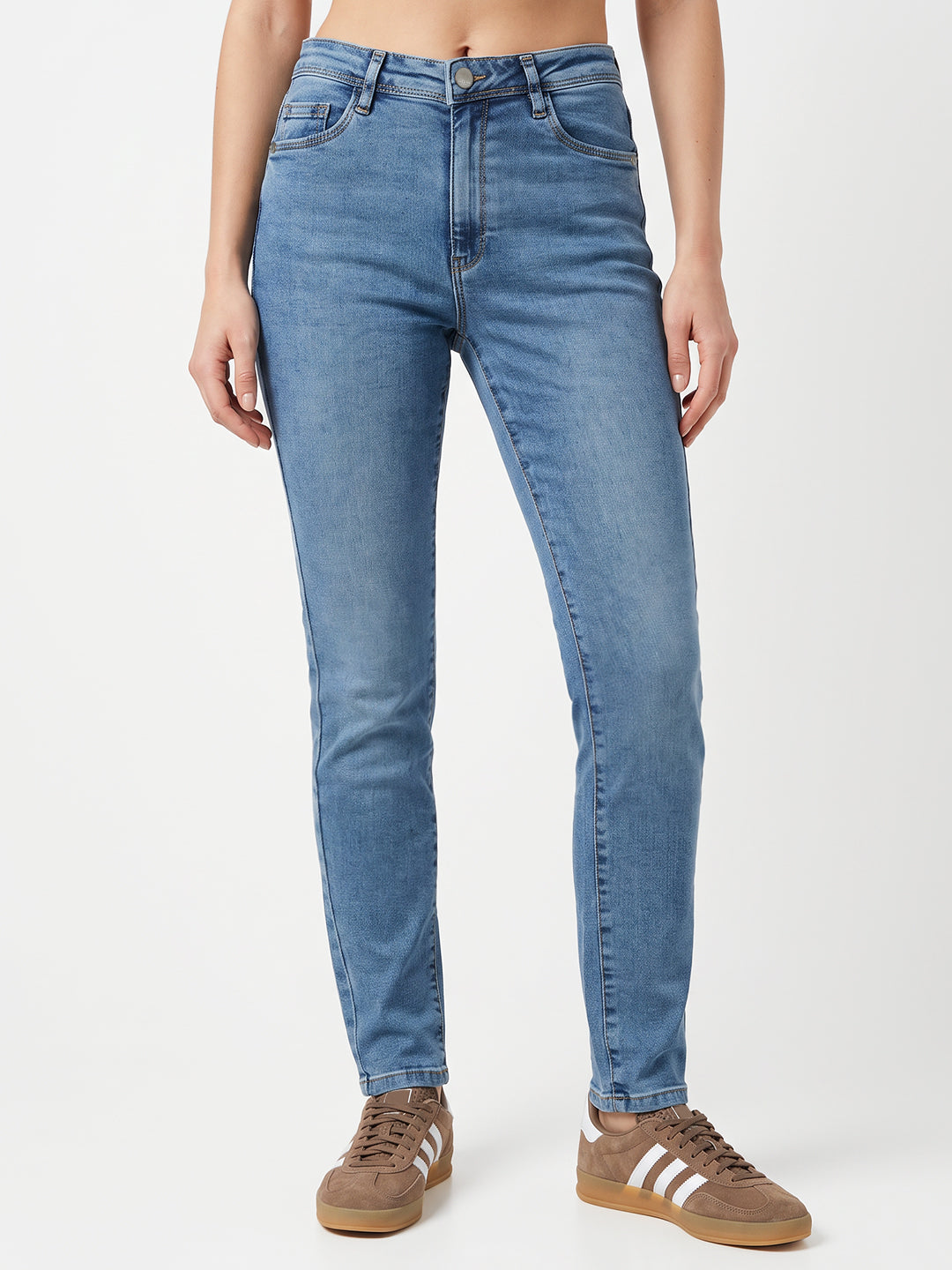 Women Light Blue High-Rise Skinny Jeans