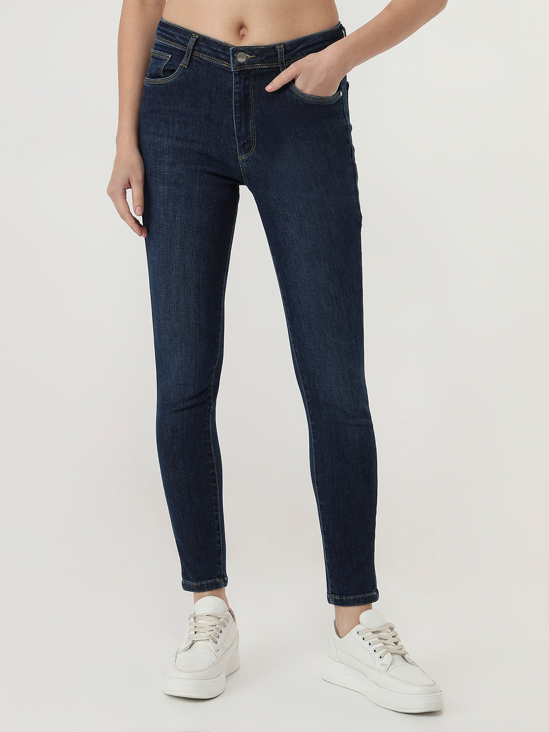 Women Blue High-Rise Skinny Jeans