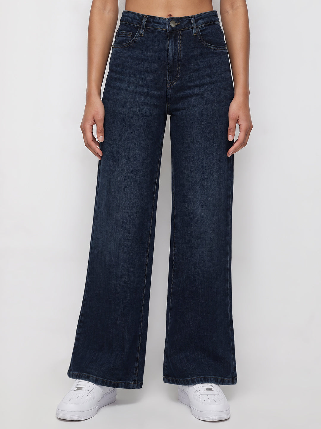 Blue High-Rise Super Wide Leg Jeans