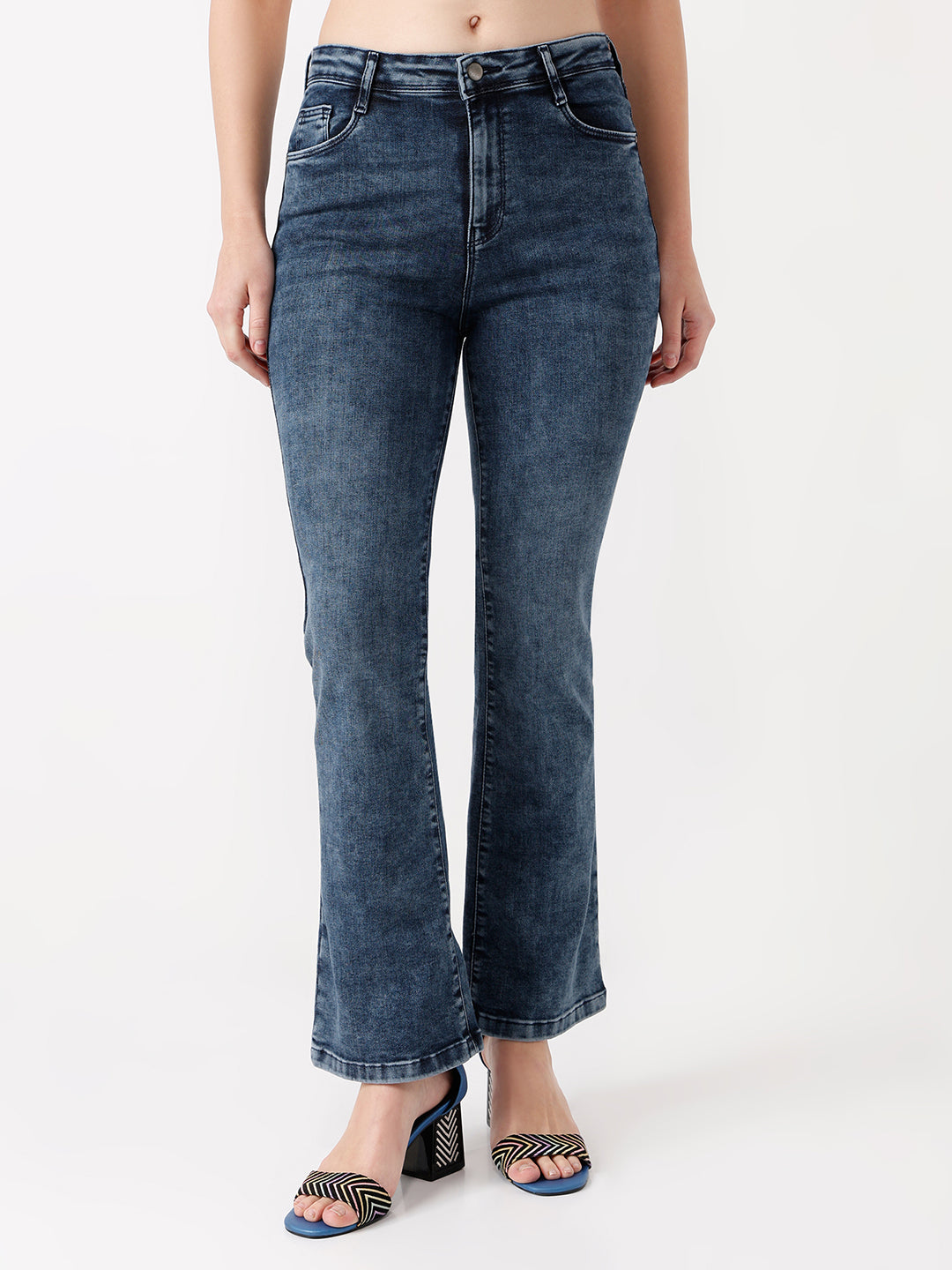 Women High Rise Flare Jeans
