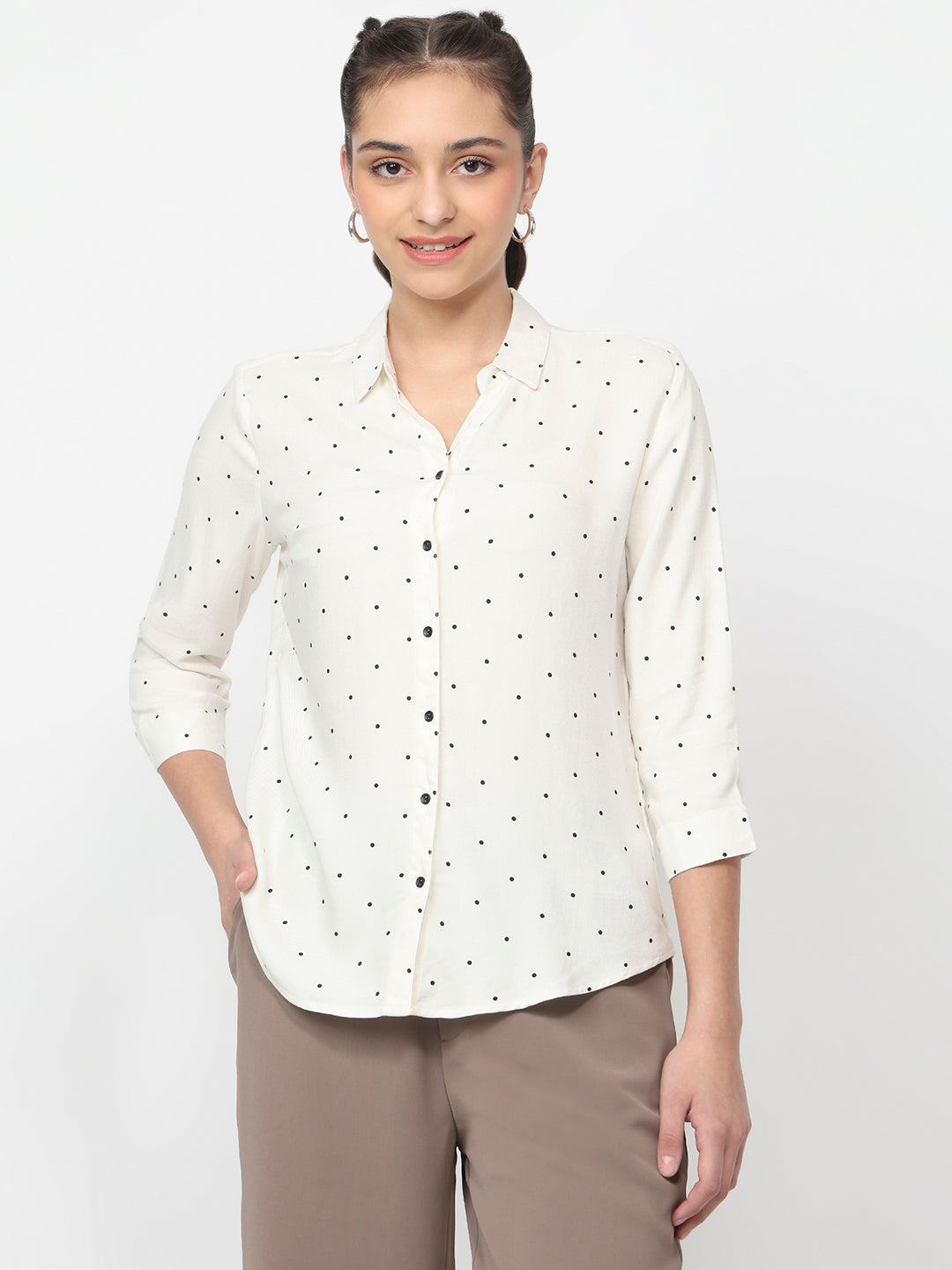 Women Off White Shirt