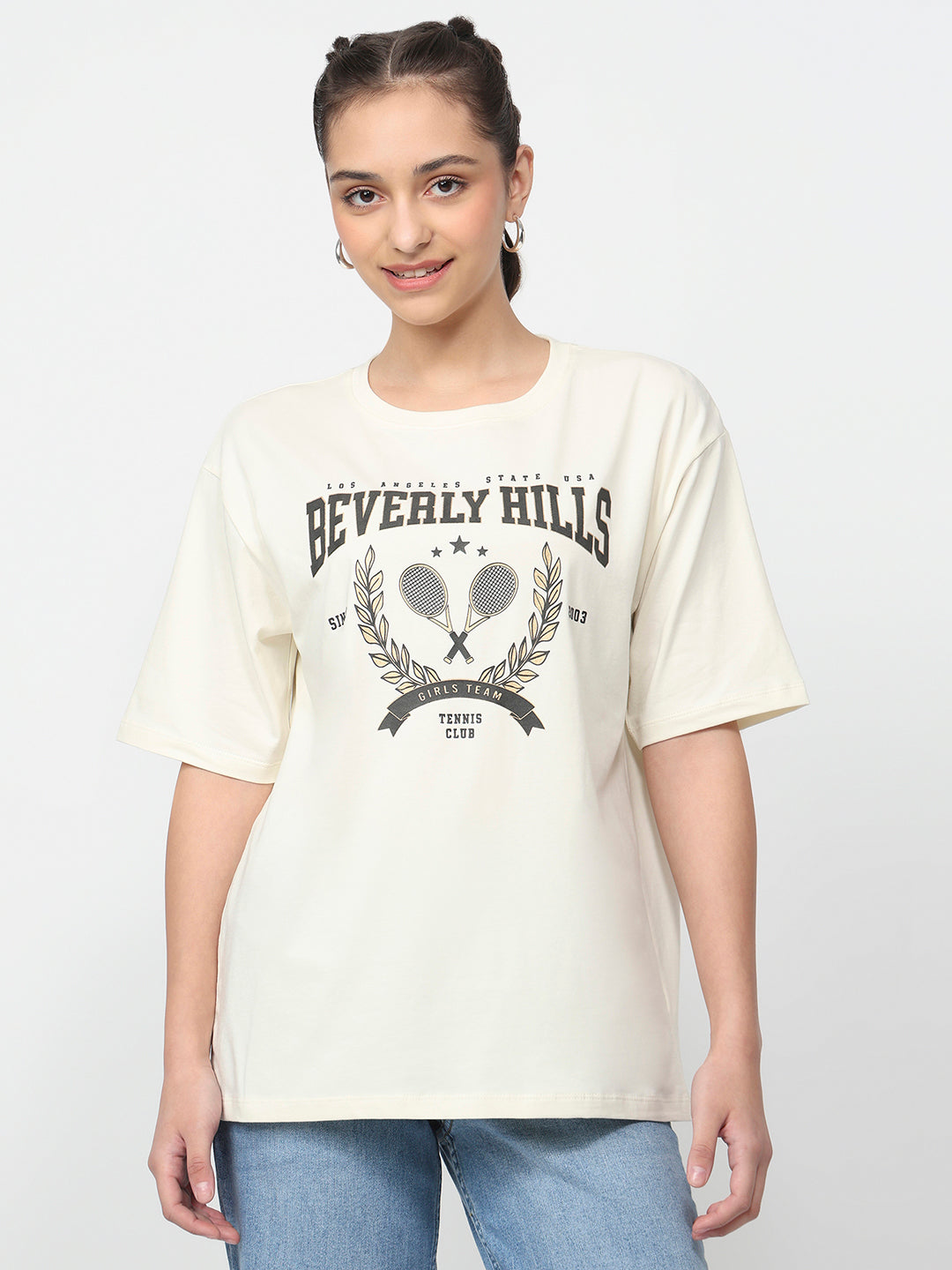 Women Ivory Oversized T-Shirt