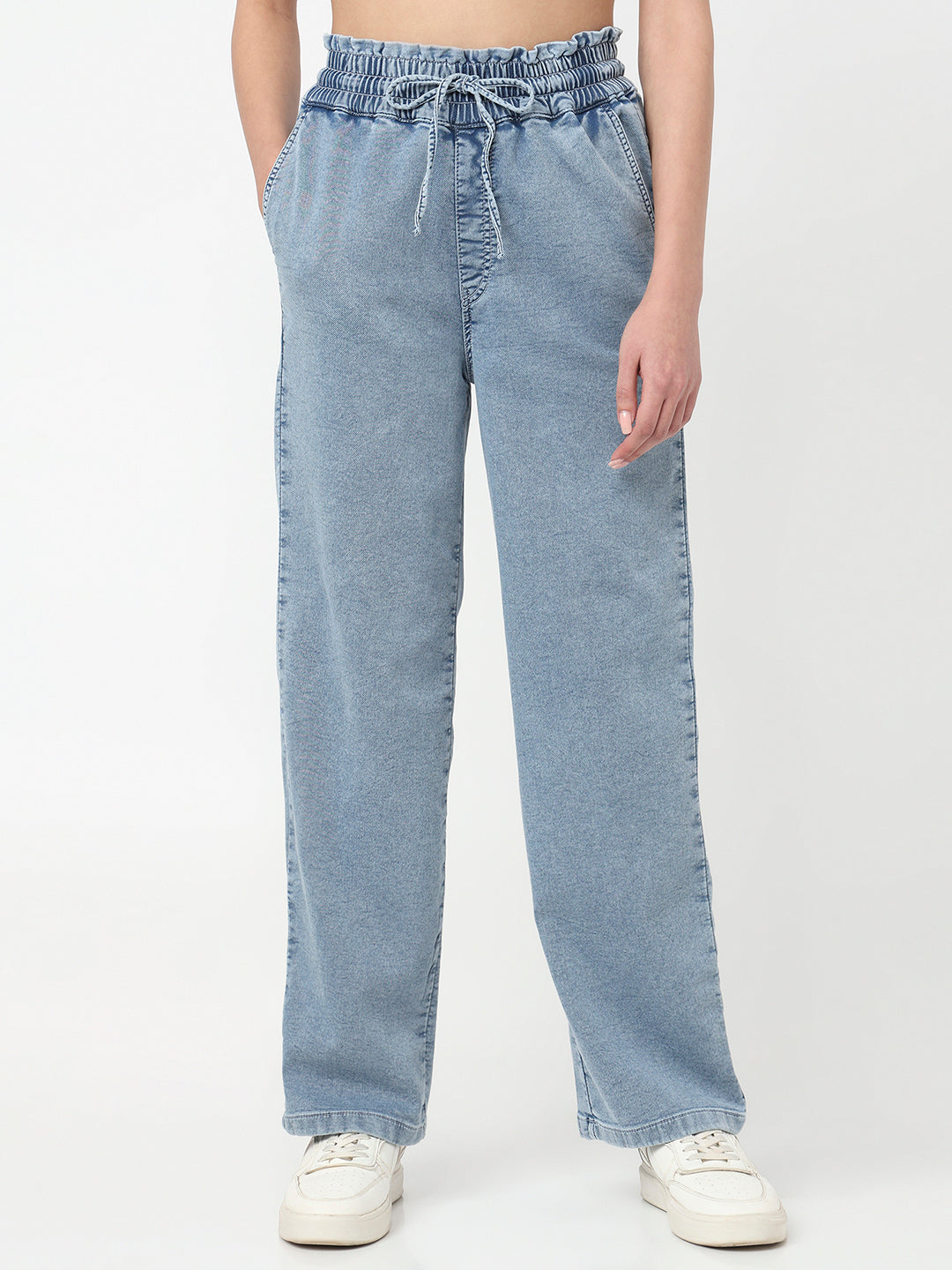 Women Light Blue Denim Jogger