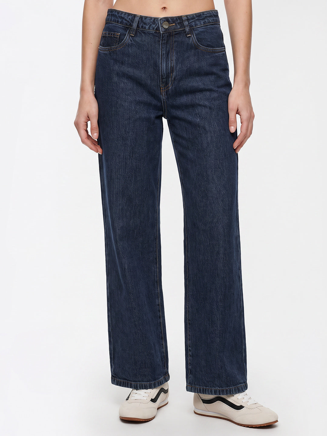 Women Blue High-Rise Culottes