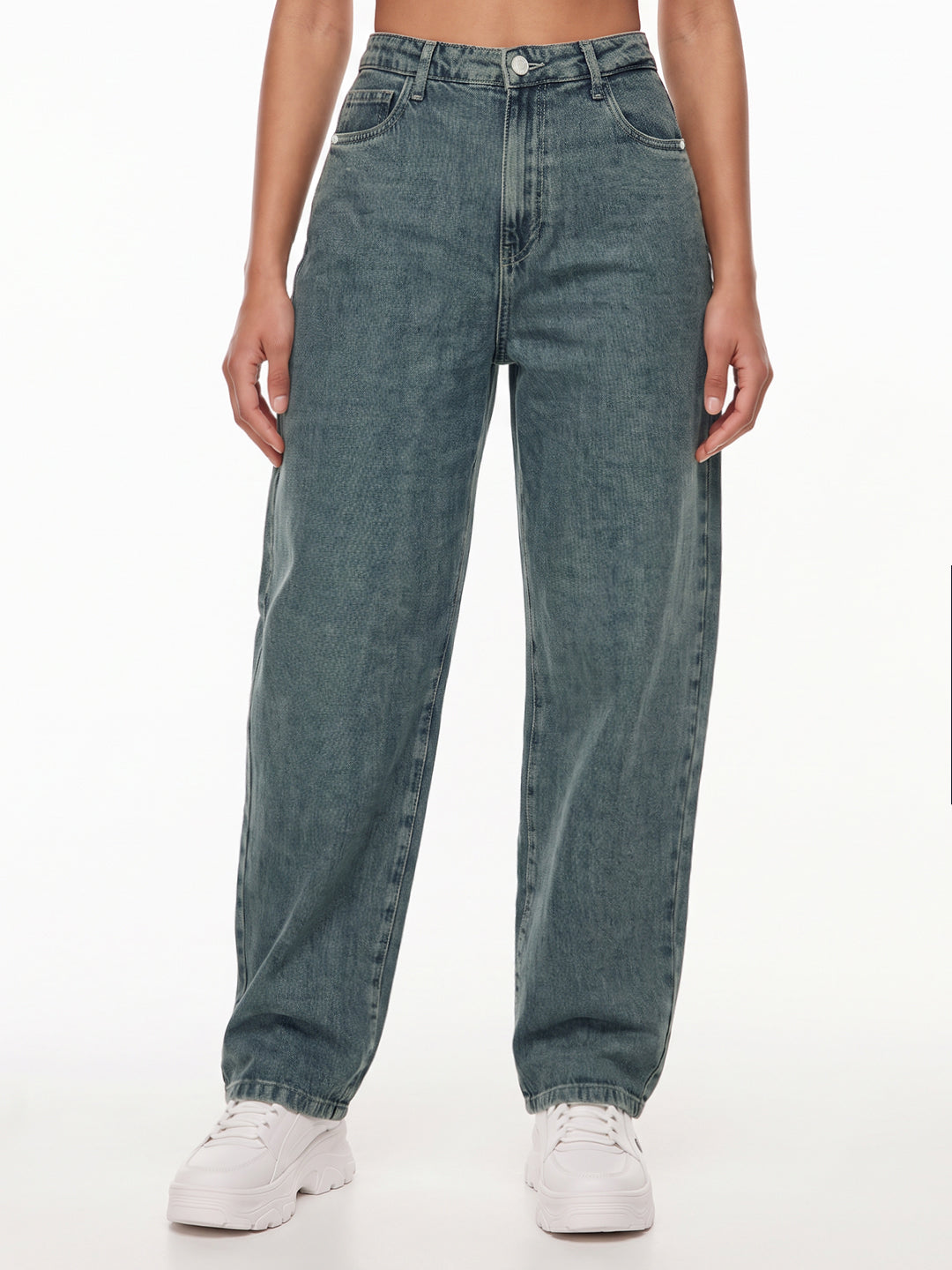 Blue High-Rise Baggy Jeans