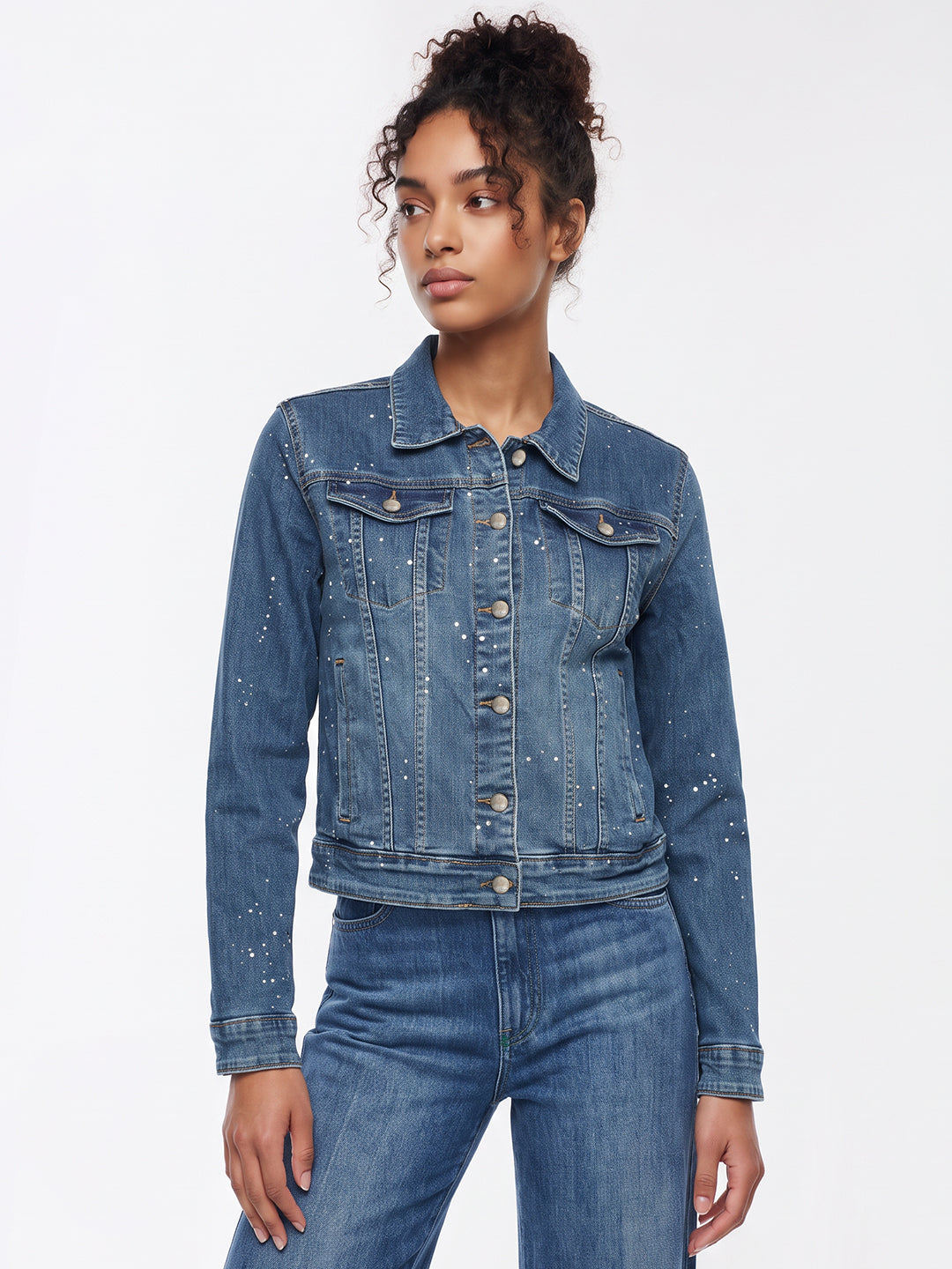 Blue Denim Rhinestone Jacket