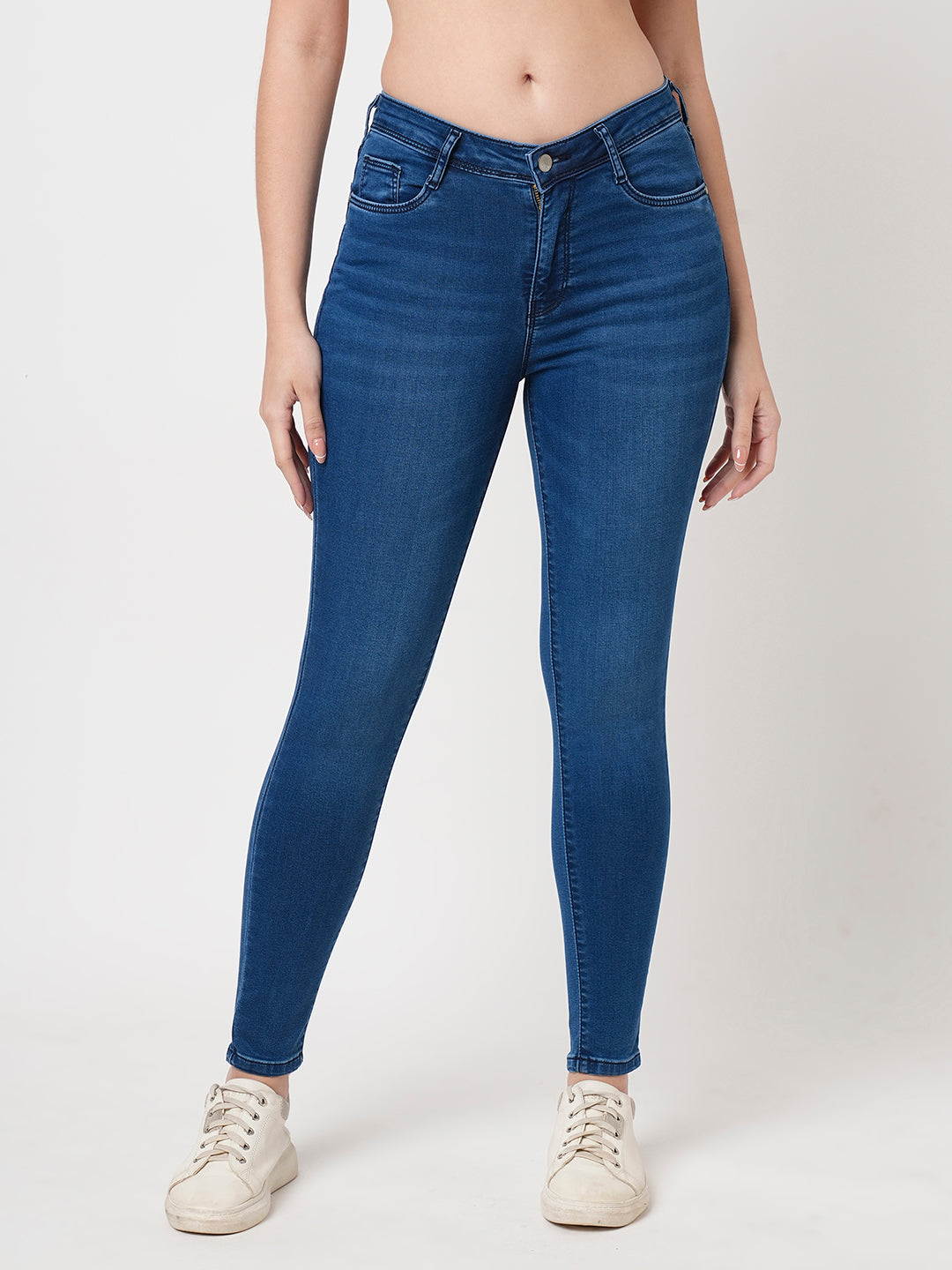 Women Blue High-Rise Skinny Jeans
