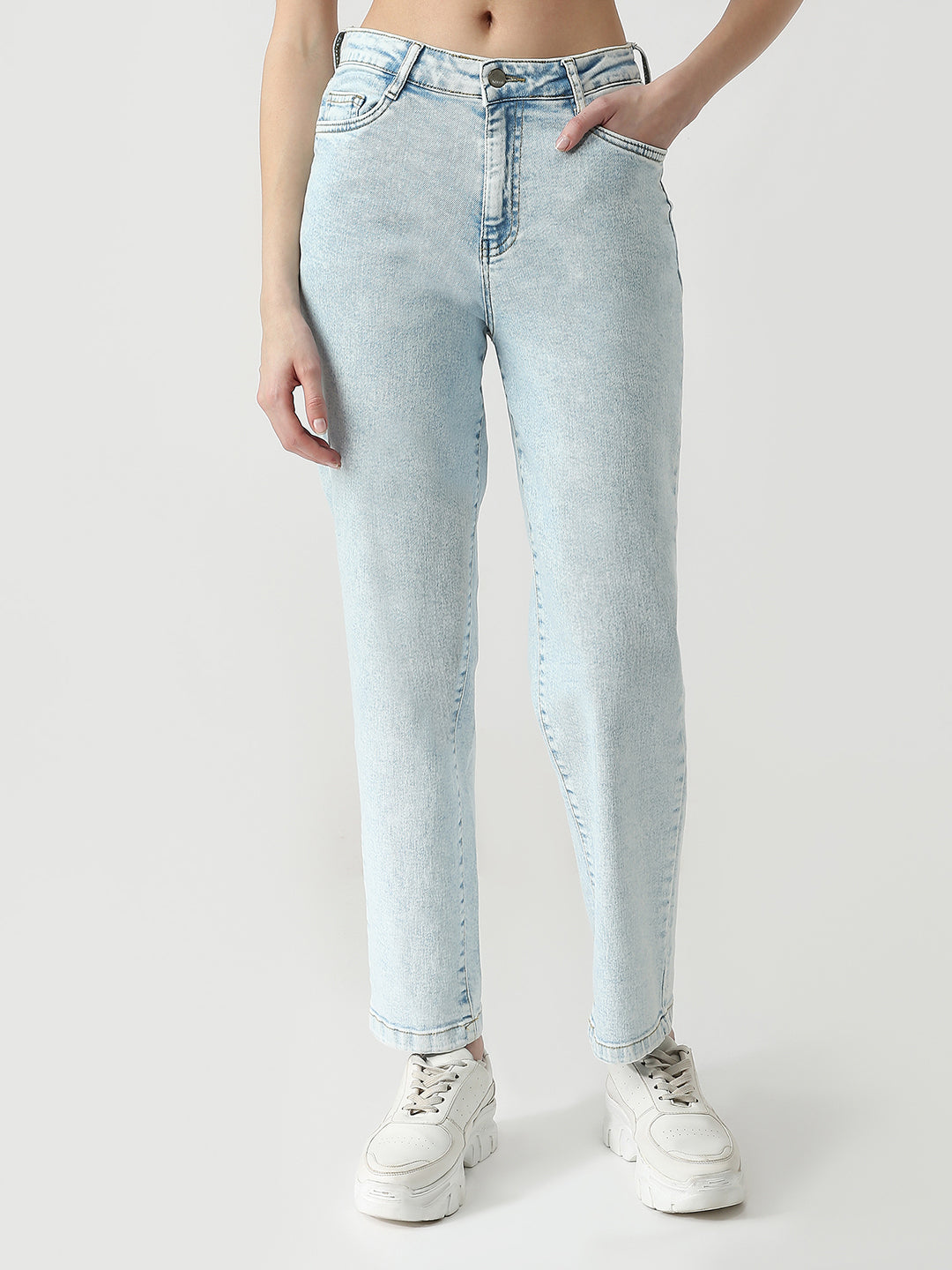 Women High Rise Mom Fit Jeans