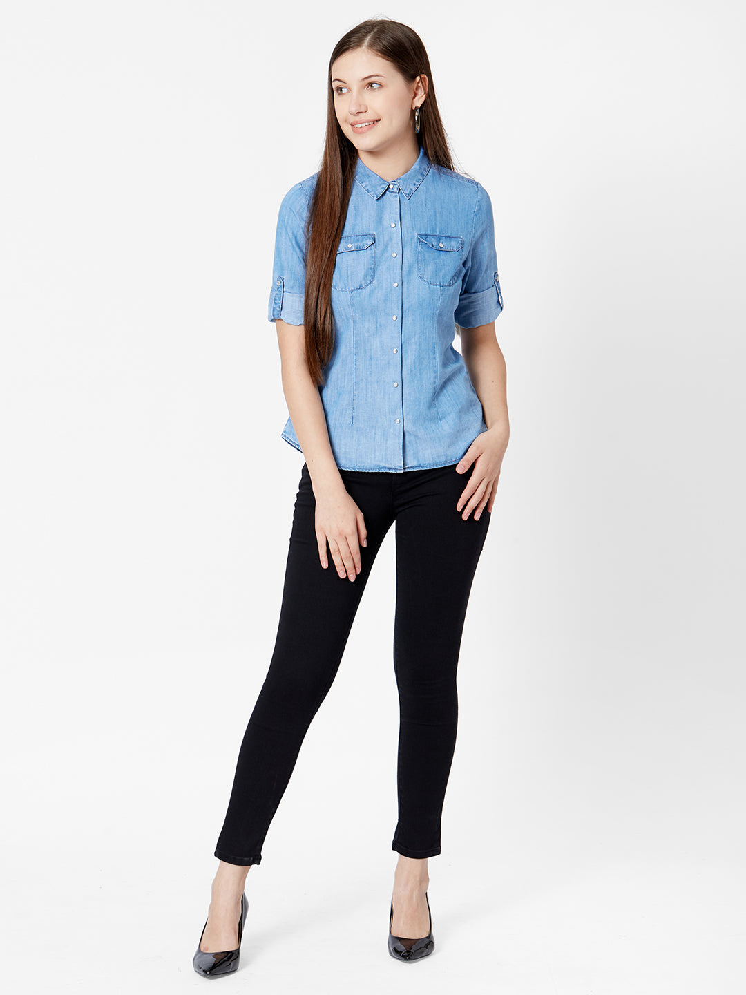 Women Blue Denim Shirt