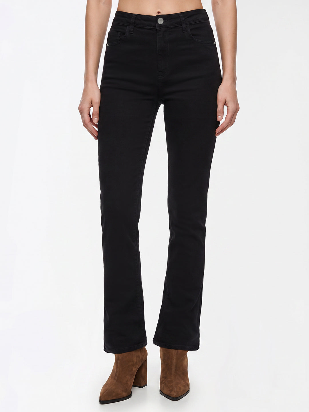 Women Black High-Rise Flare Jeans