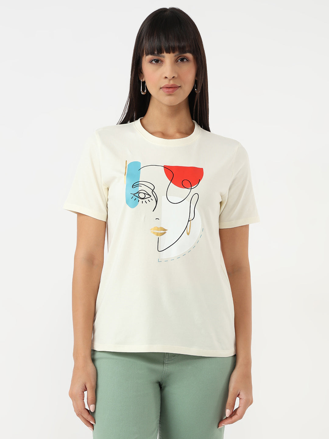Women Ivory Graphic Tees
