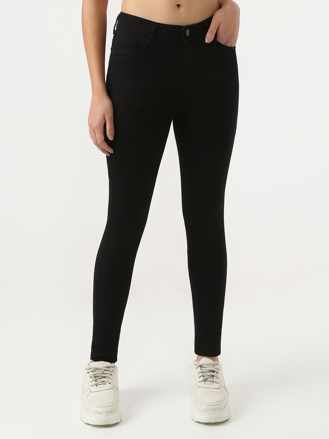 Women Black Sky High Skinny Jeans