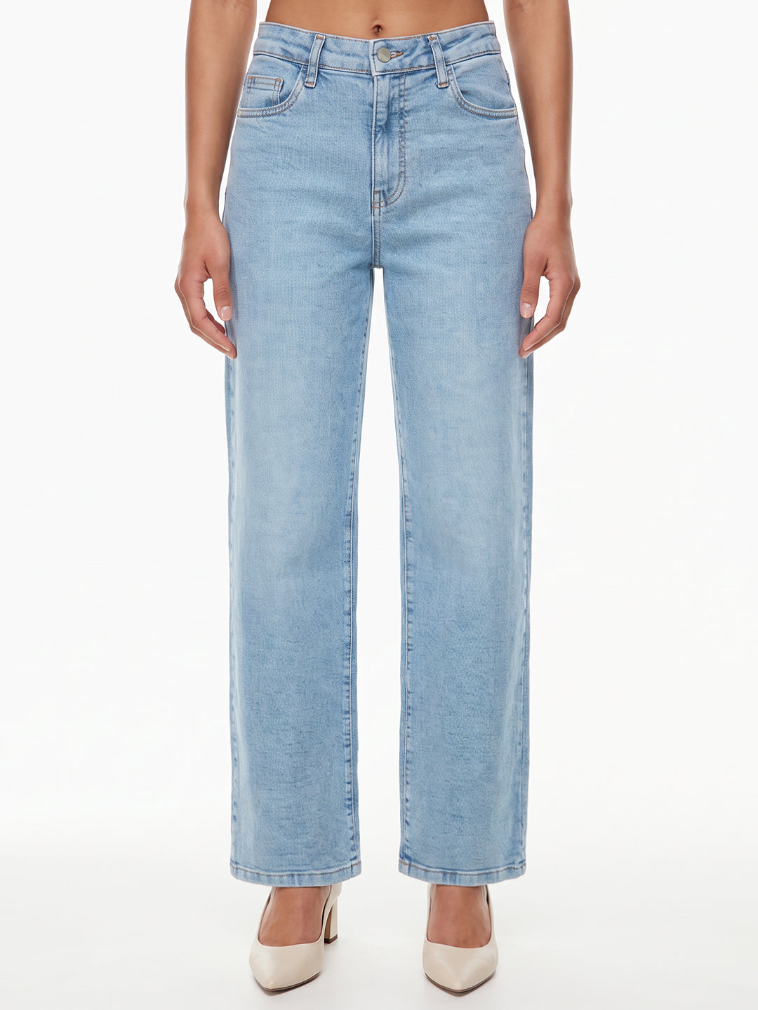 Light Blue High-Rise Wide Leg Jeans
