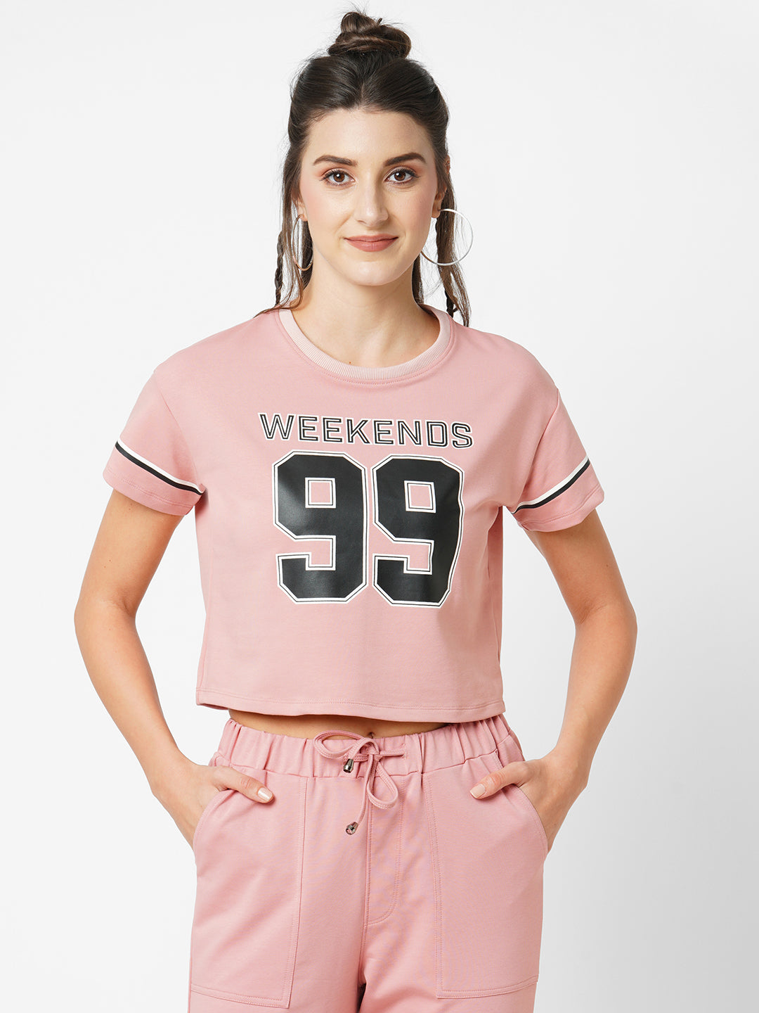 Women Blush Pink Athleisure Top