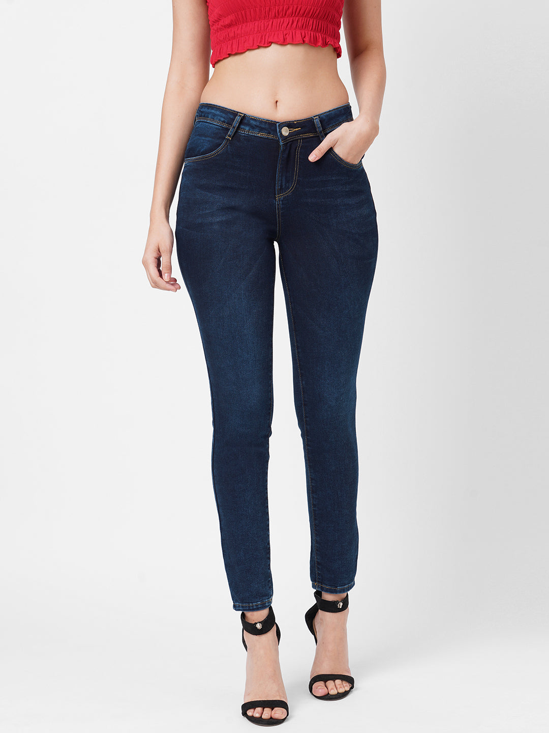 Women Mid-Rise Skinny Jeans