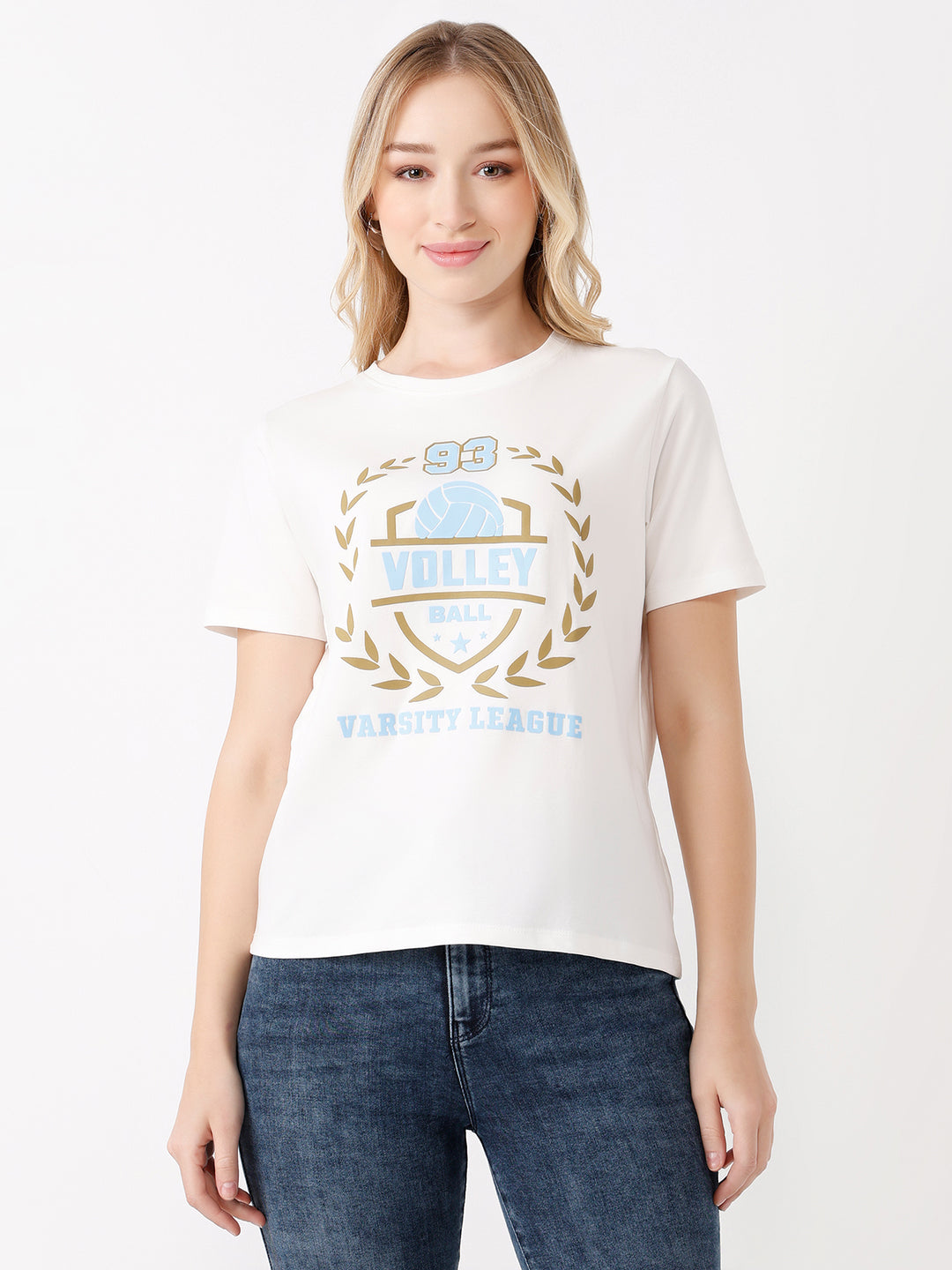 Women Off White T-Shirt