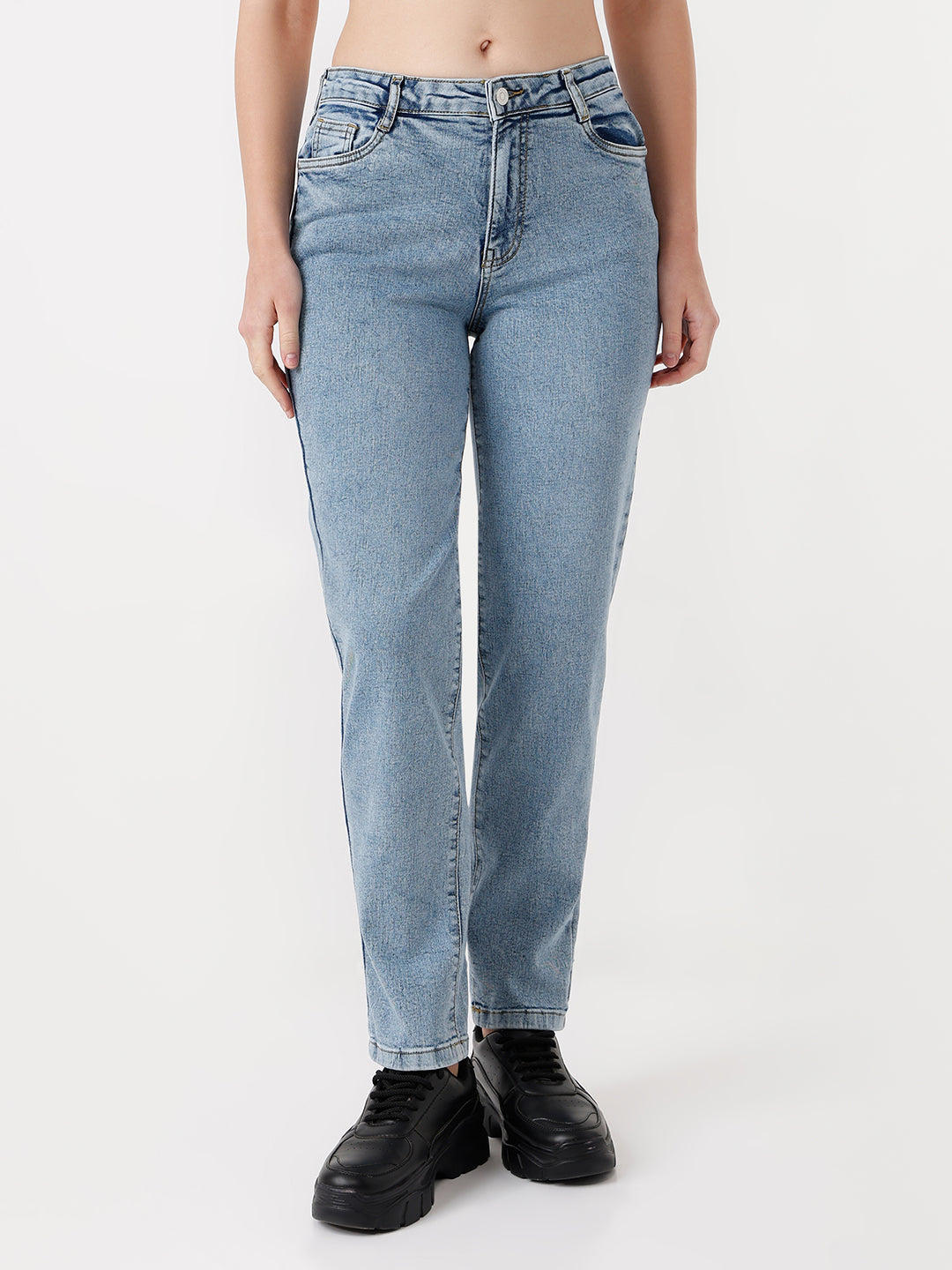 Women High Rise Mom Fit Jeans