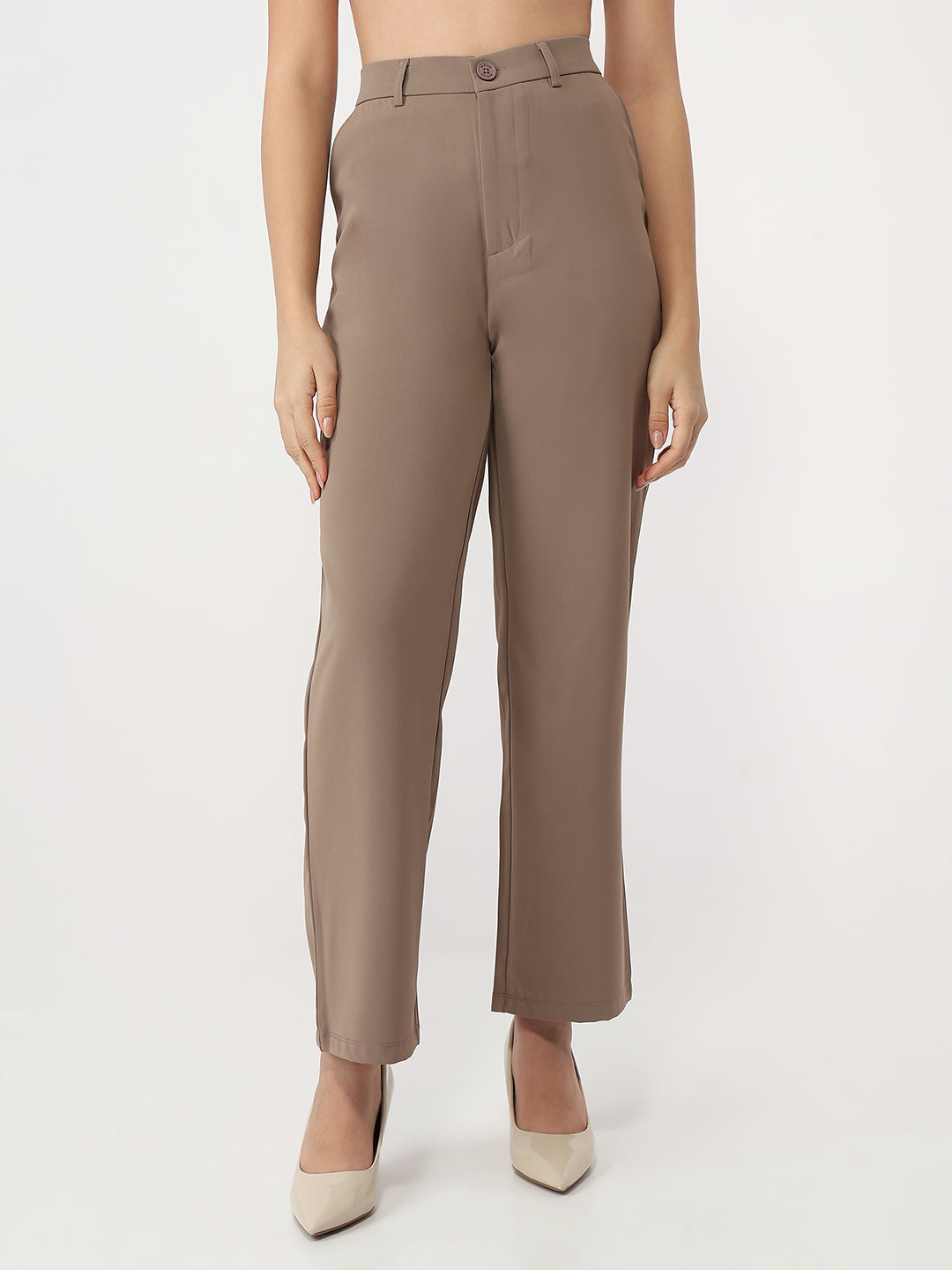 Women Stone Loose Straight Trousers