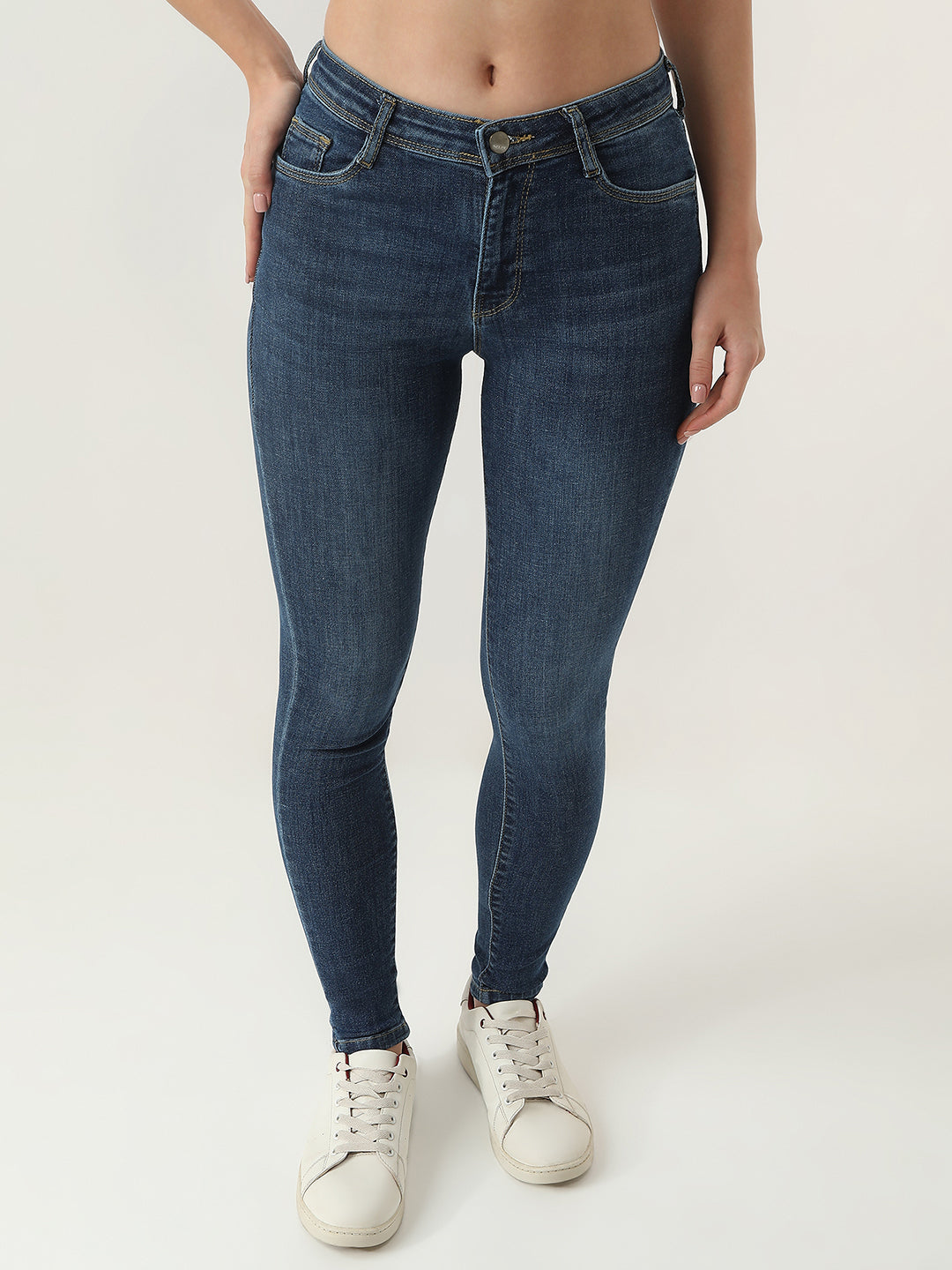 Women Dark Blue High-Rise Skinny Jeans