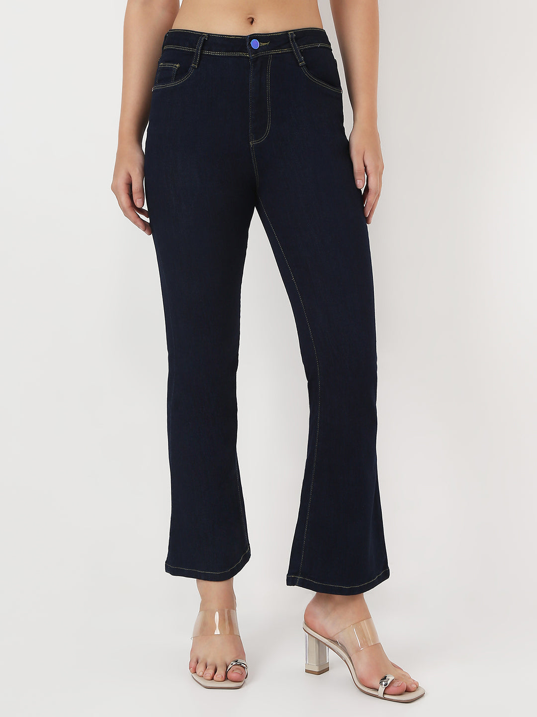 Women Blue High-Rise Flare Jeans