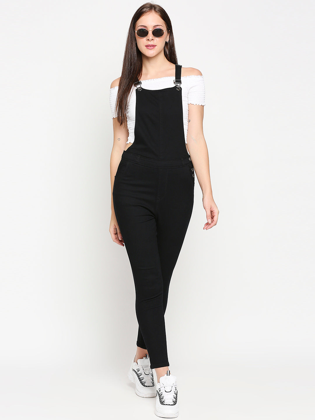 Women Black Dungaree