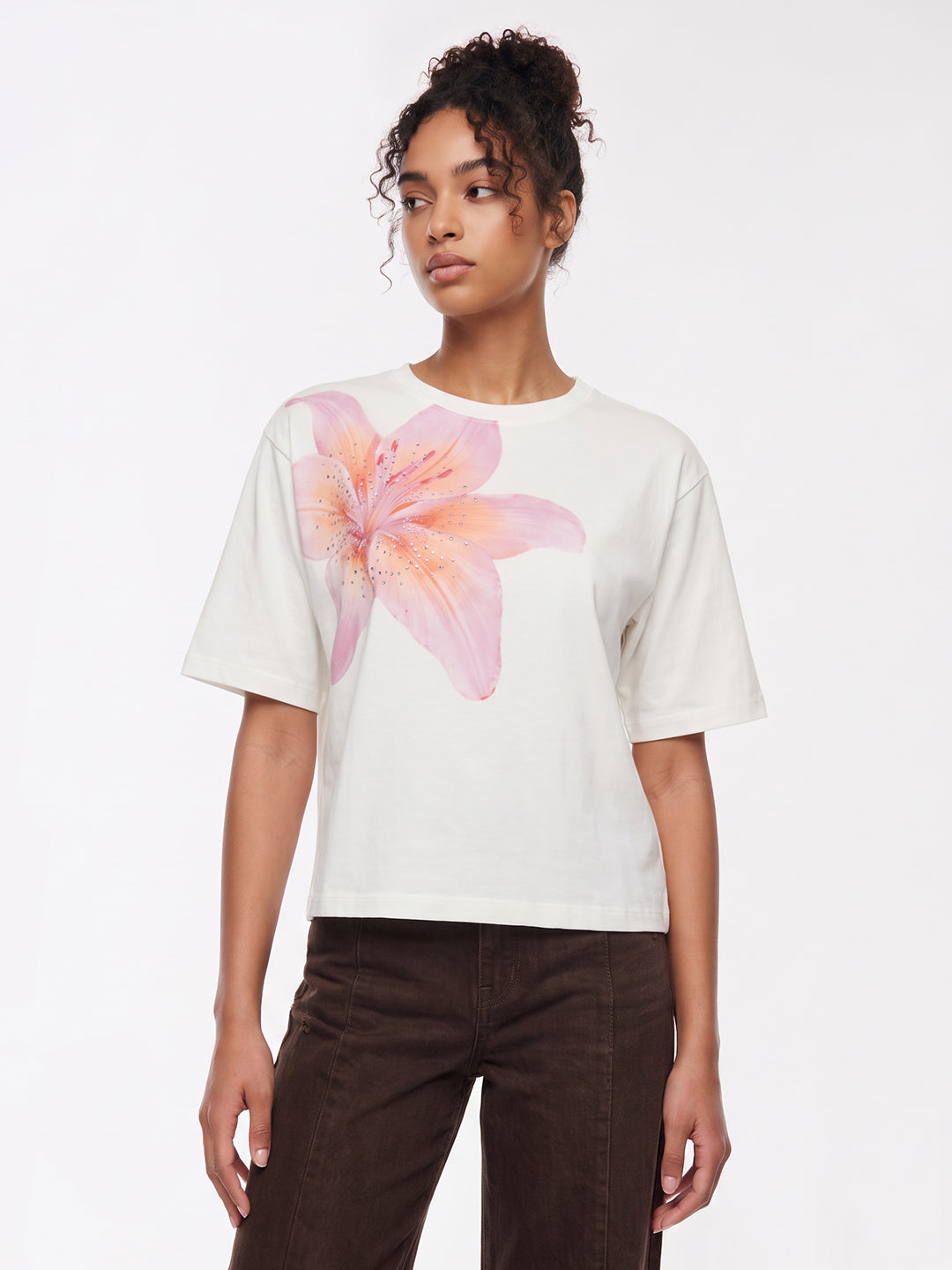 Off White Graphic Crop Genz Tees
