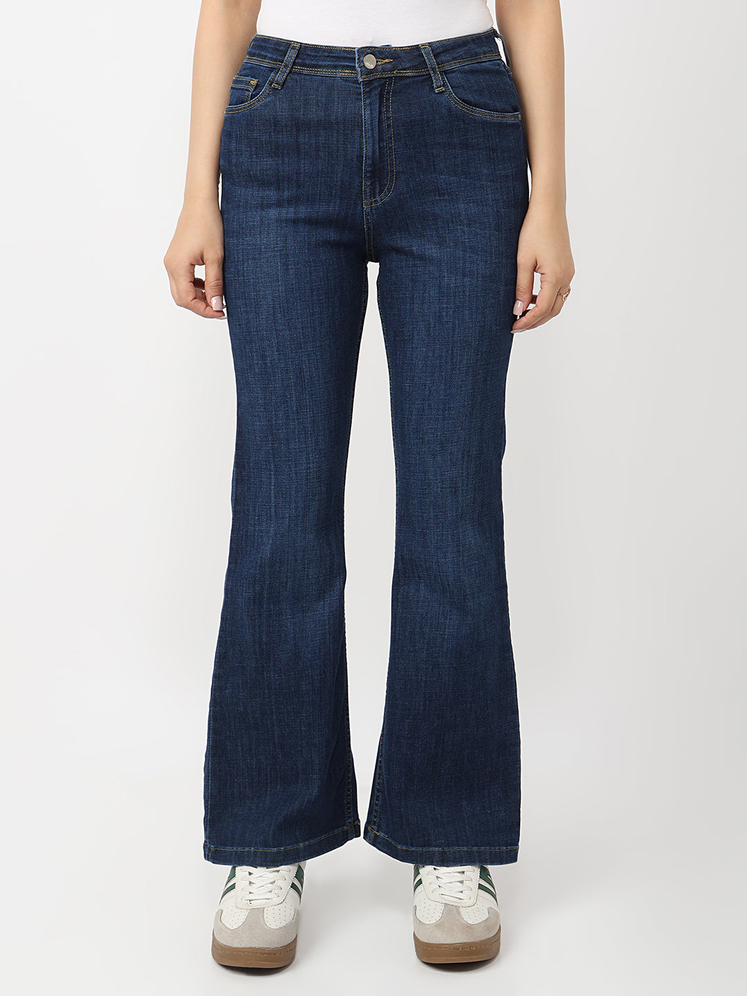 Women Blue Mini Flare Jeans
