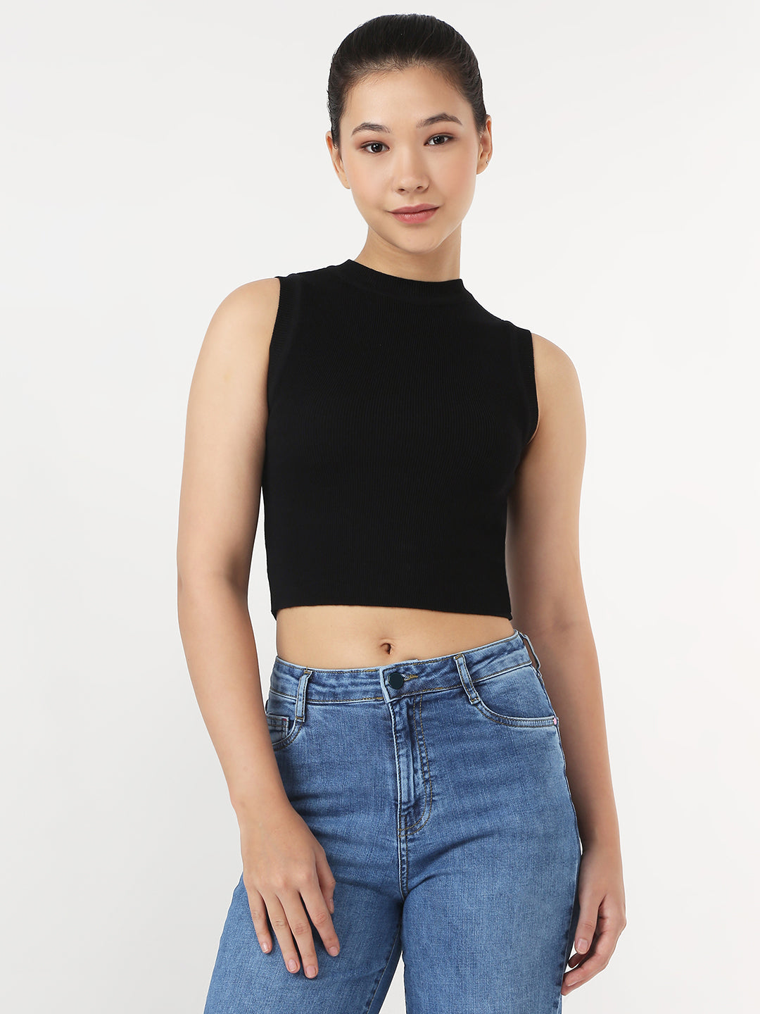 Women Black Slim Tank Top
