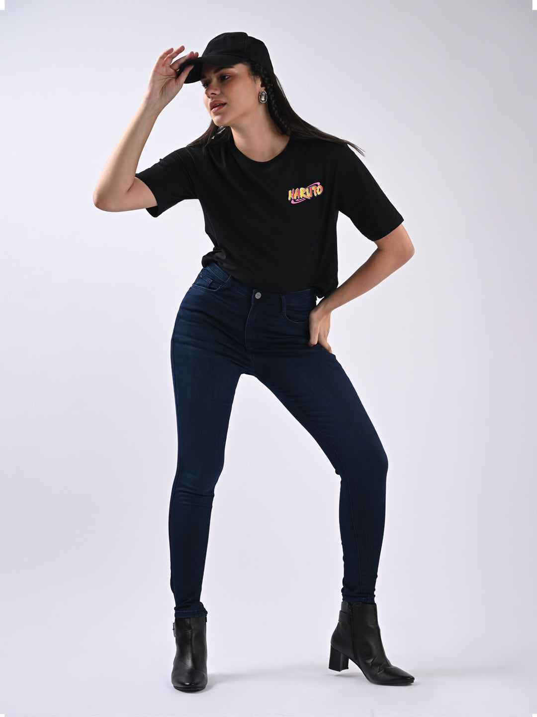 Women Dark Blue Sky High Skinny Jeans
