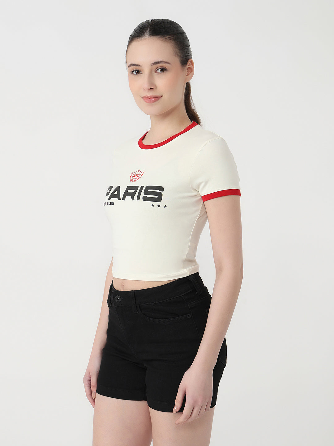 Women Ivory Slim Fit Genz T-Shirt
