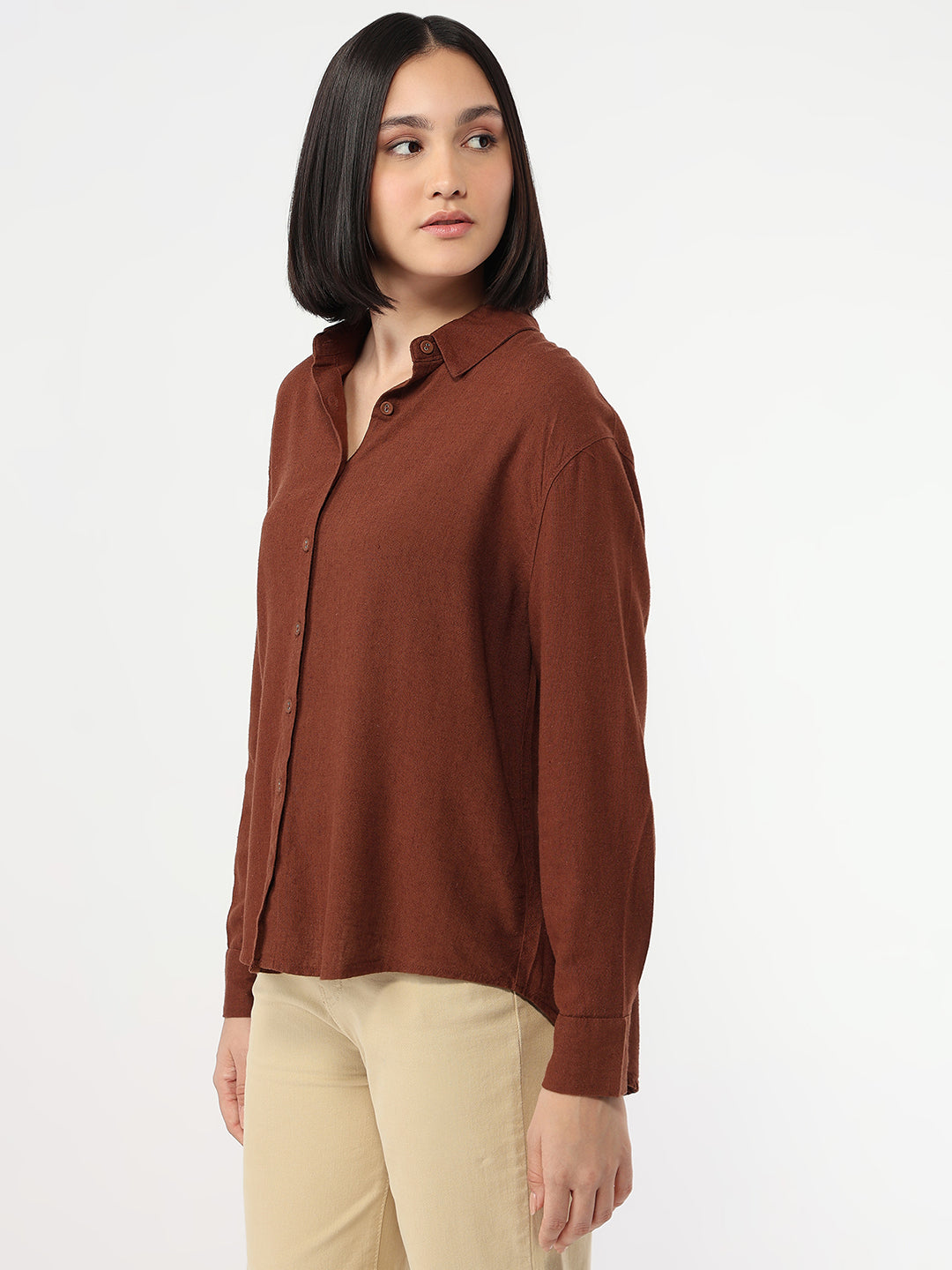 Women Sepia Oversize Shirt