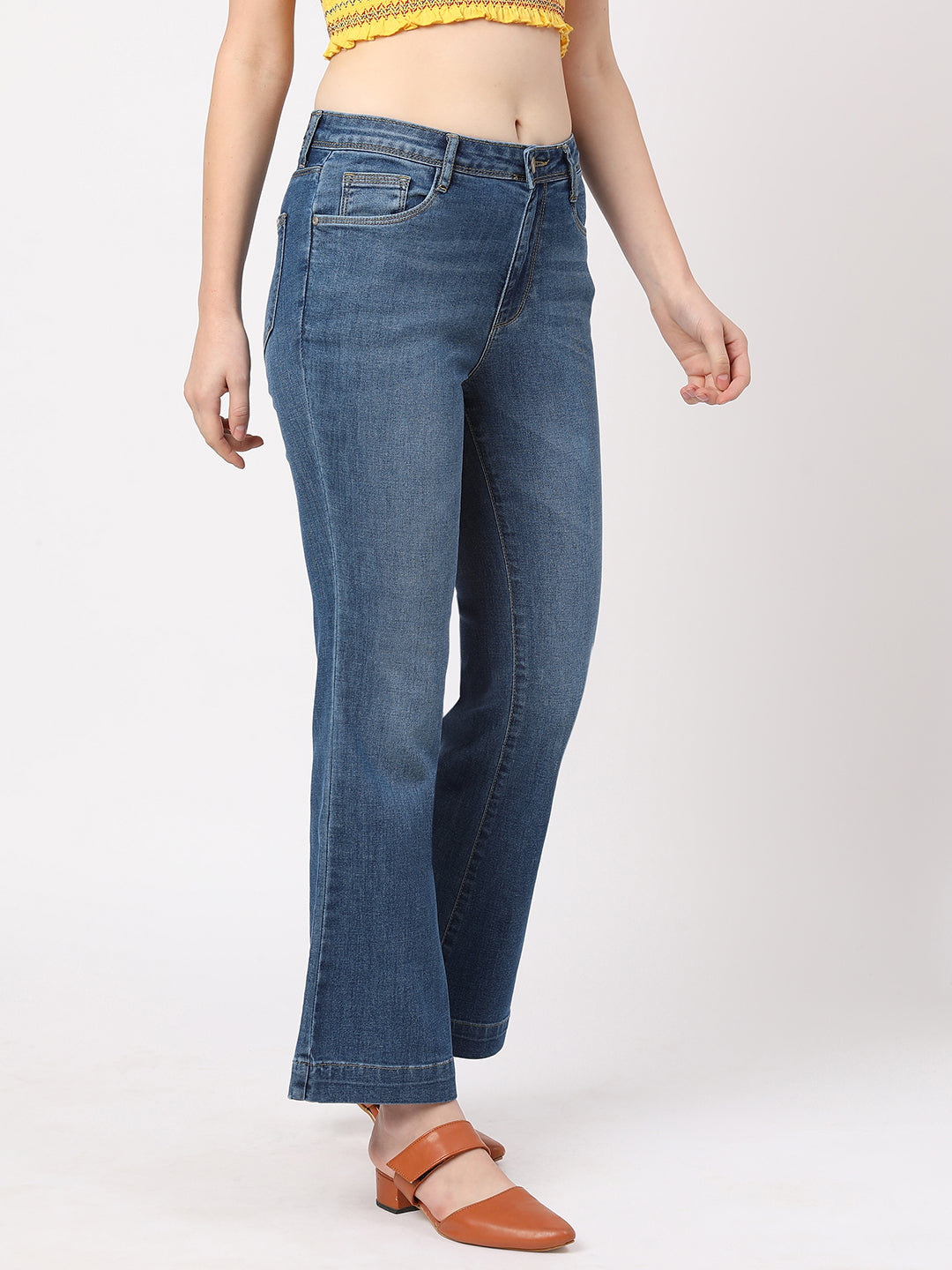 Women Blue High-Rise Flare Jeans