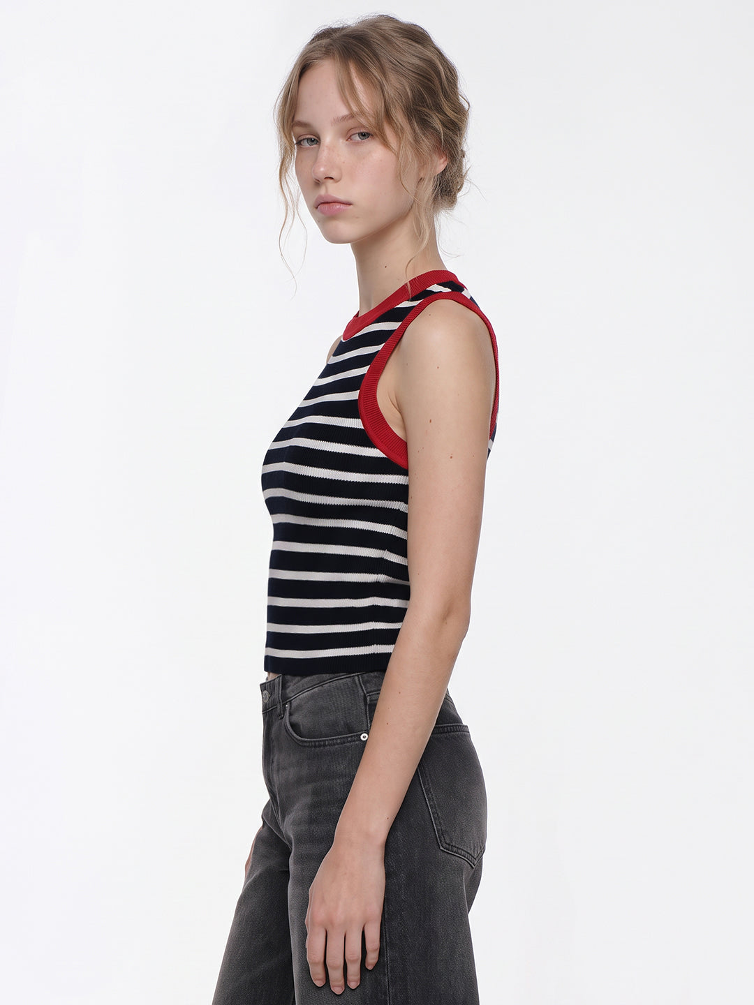 Airforce/White Tank Top