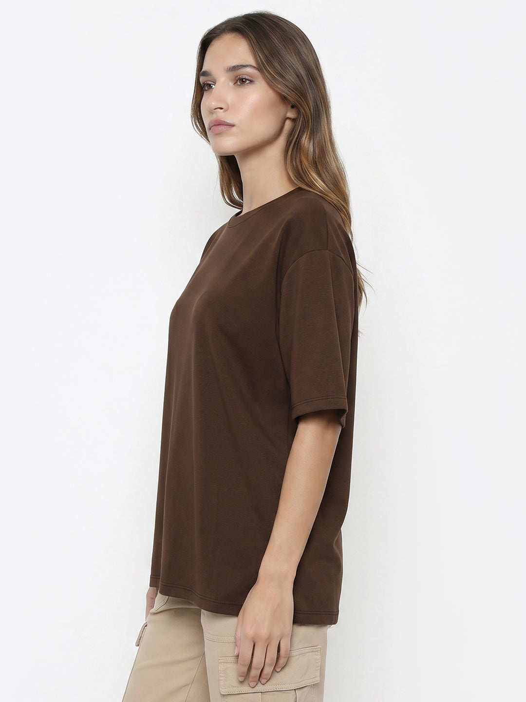 Women Brown Oversize T-Shirt