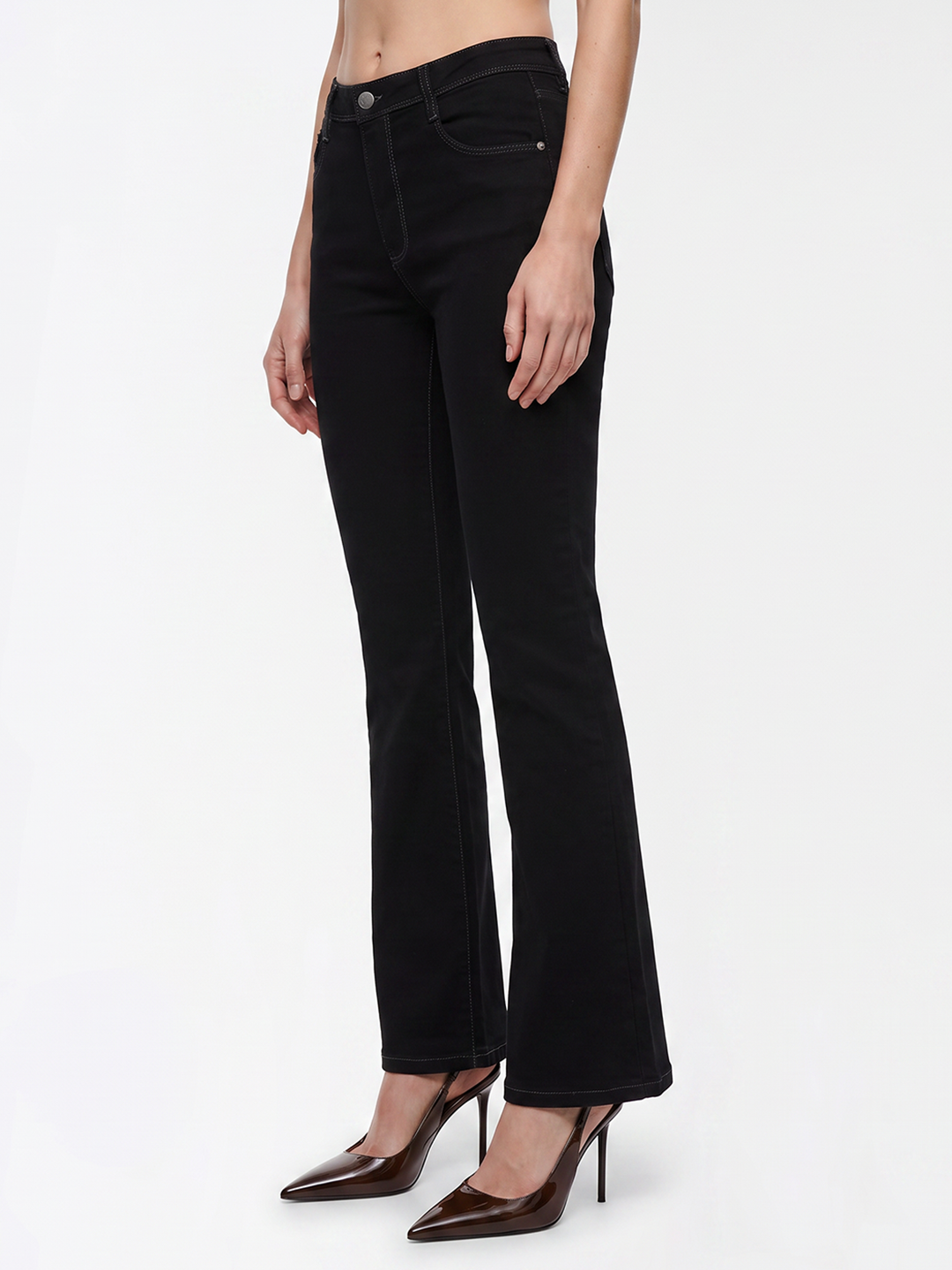Women Black High-Rise Flare Jeans