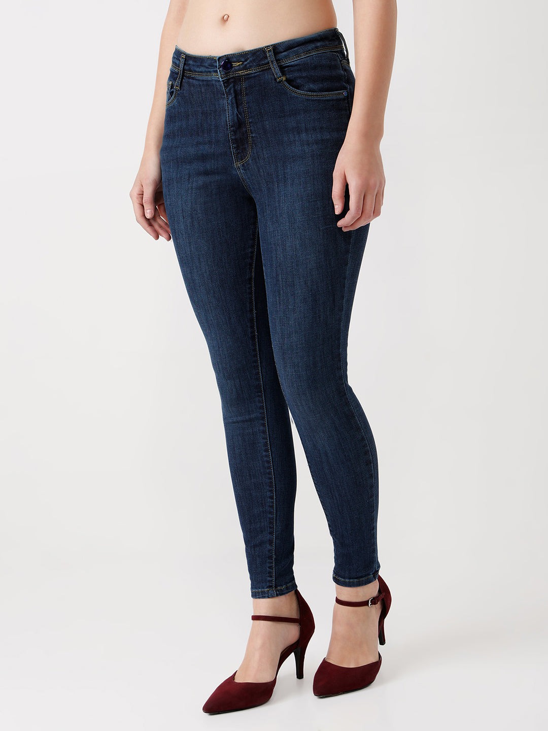 Women Novel Blue High-Rise Skinny Jeans