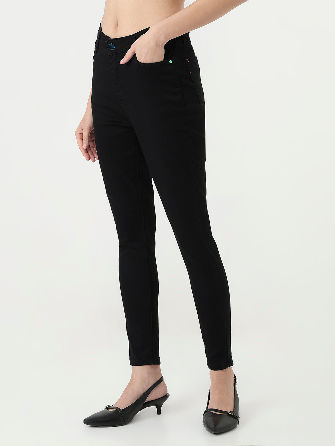 Women Black Sky High Skinny Jeans