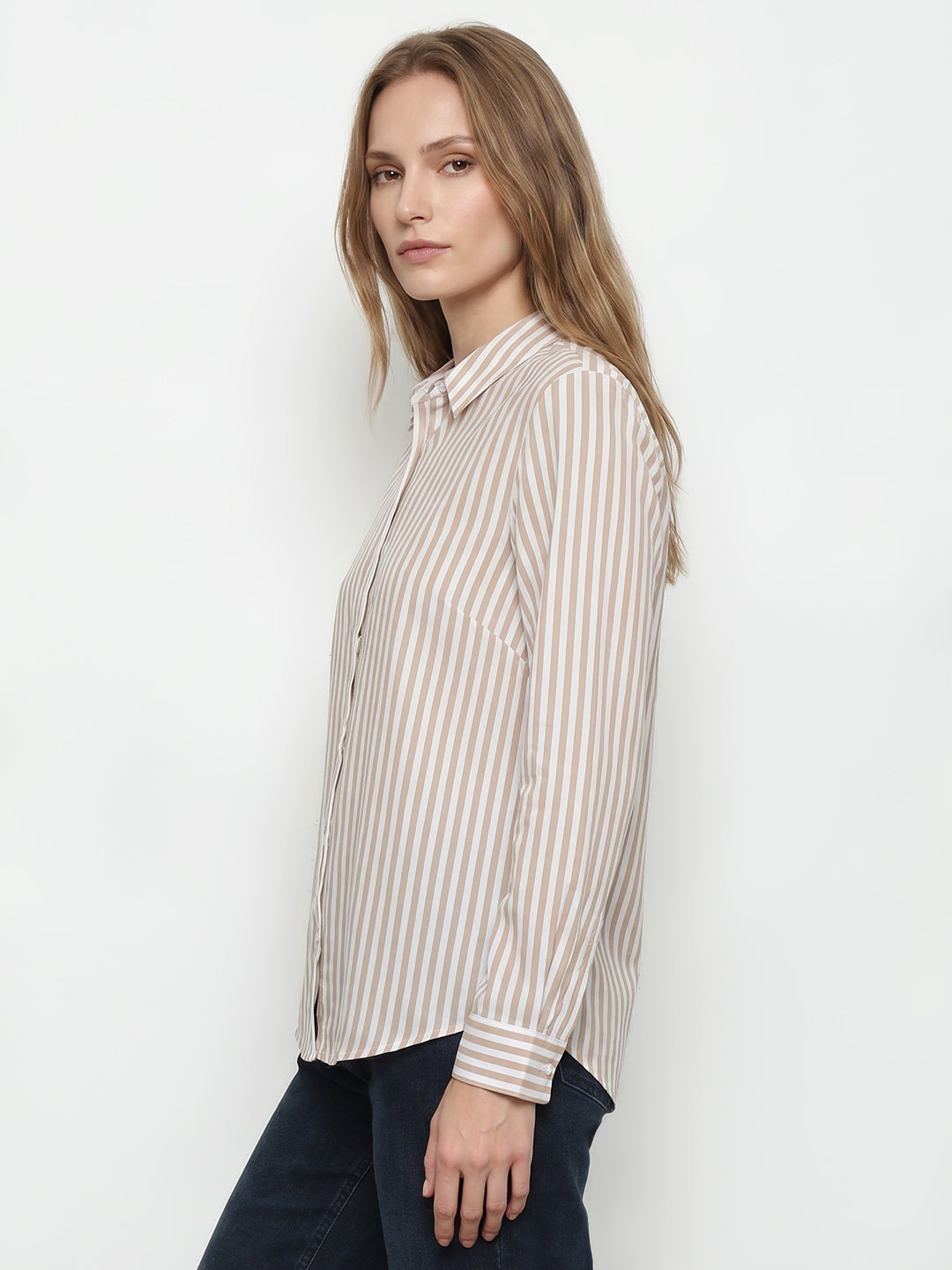 Women Beige/White Shirt
