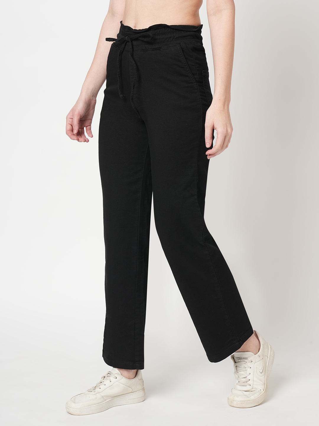 Women Black High-Rise Joggers