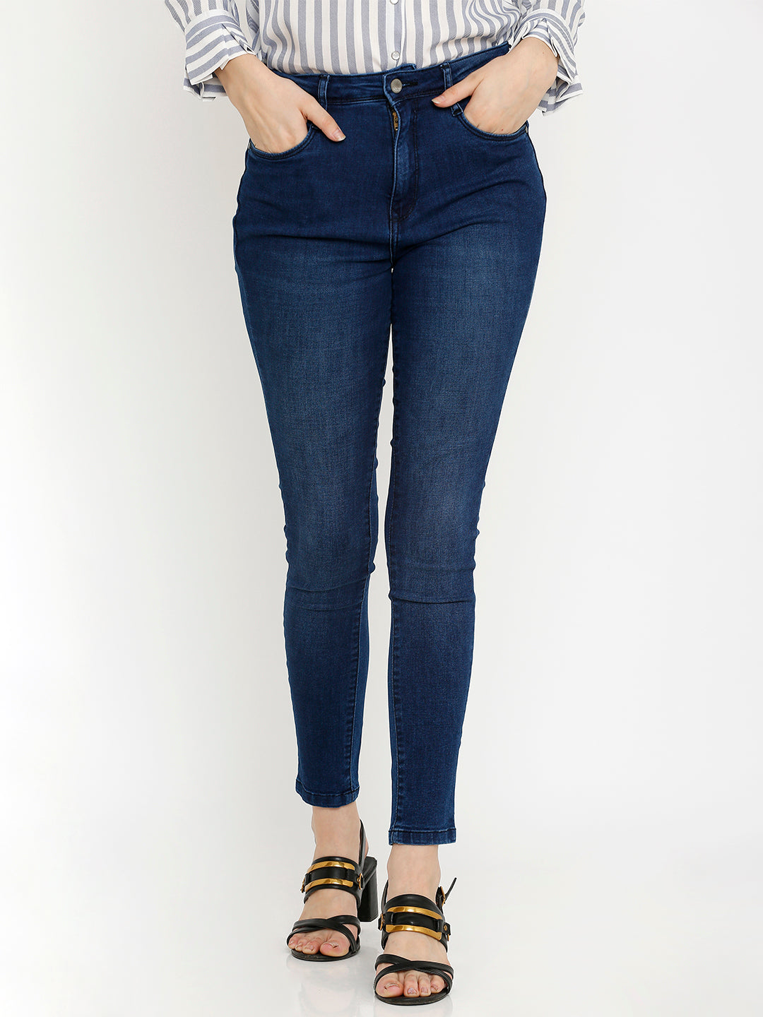 Women Blue High-Rise Slimming Jeans