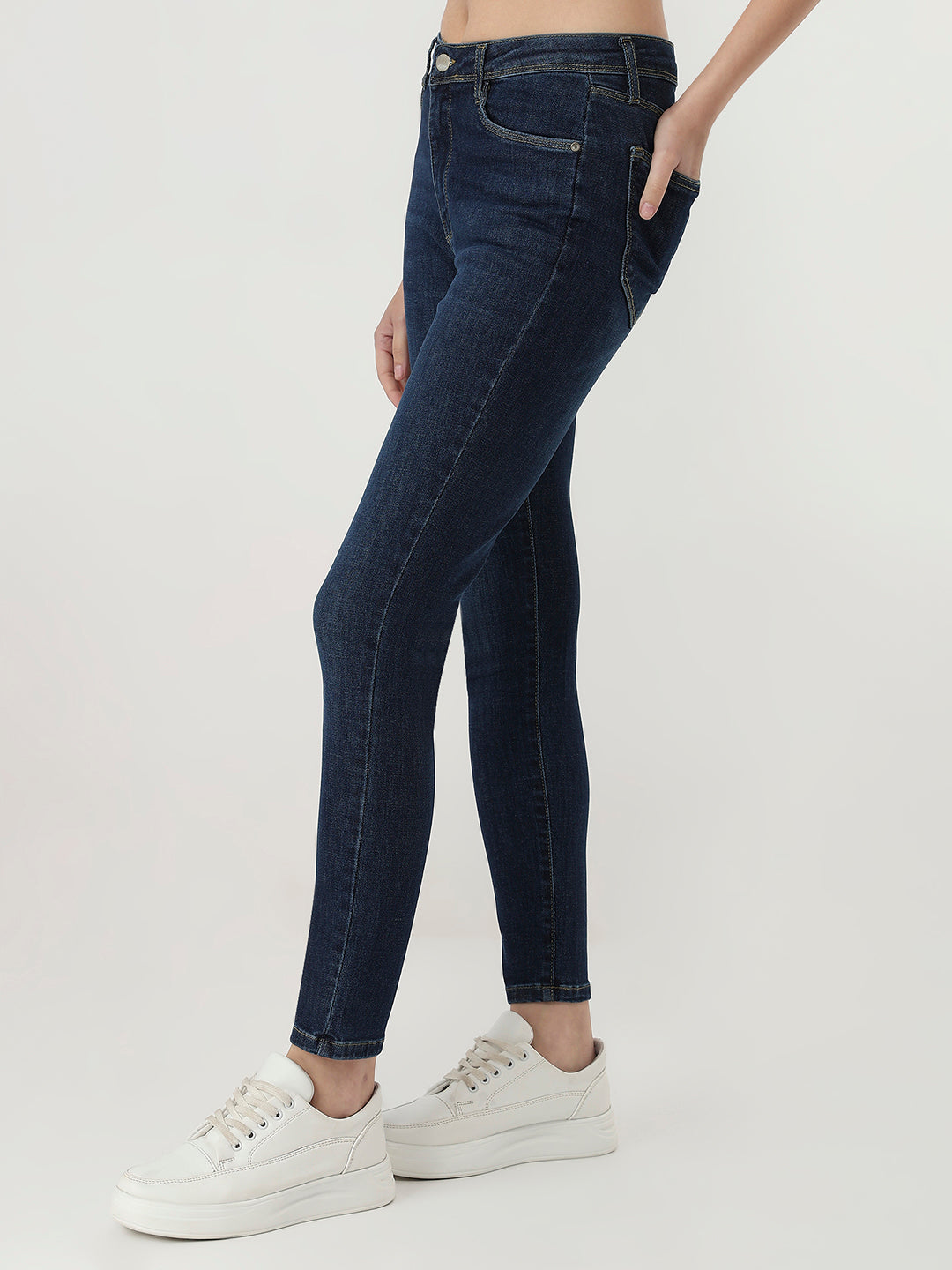 Women Blue High-Rise Skinny Jeans