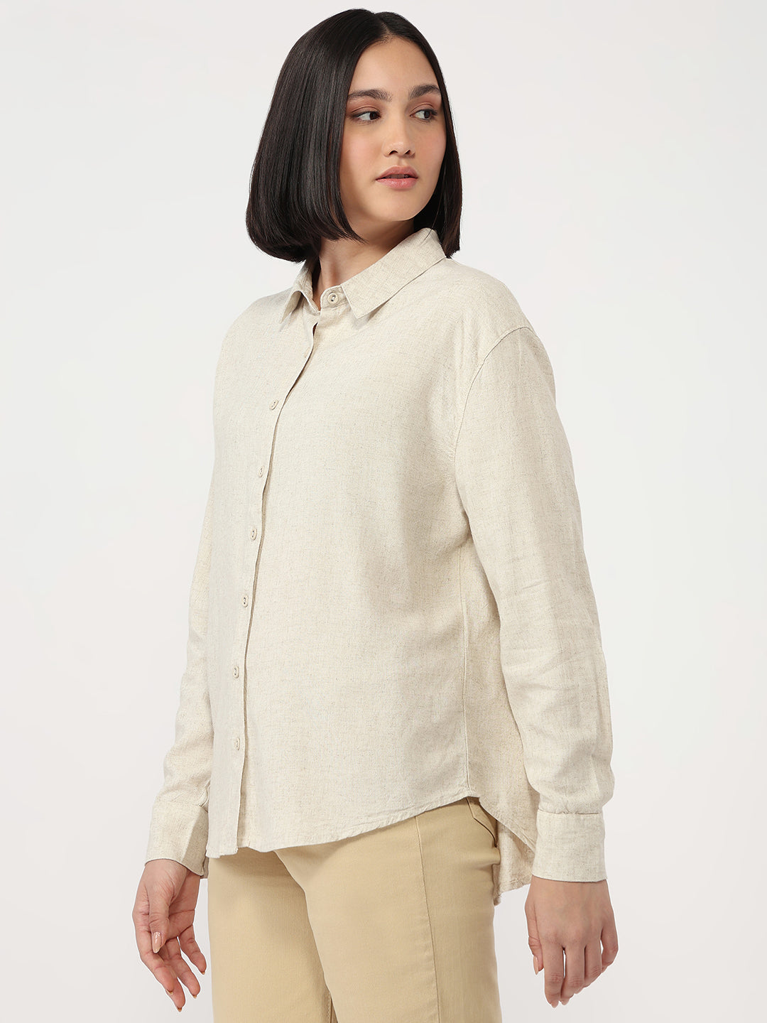Women Light Natural Oversized Shirt