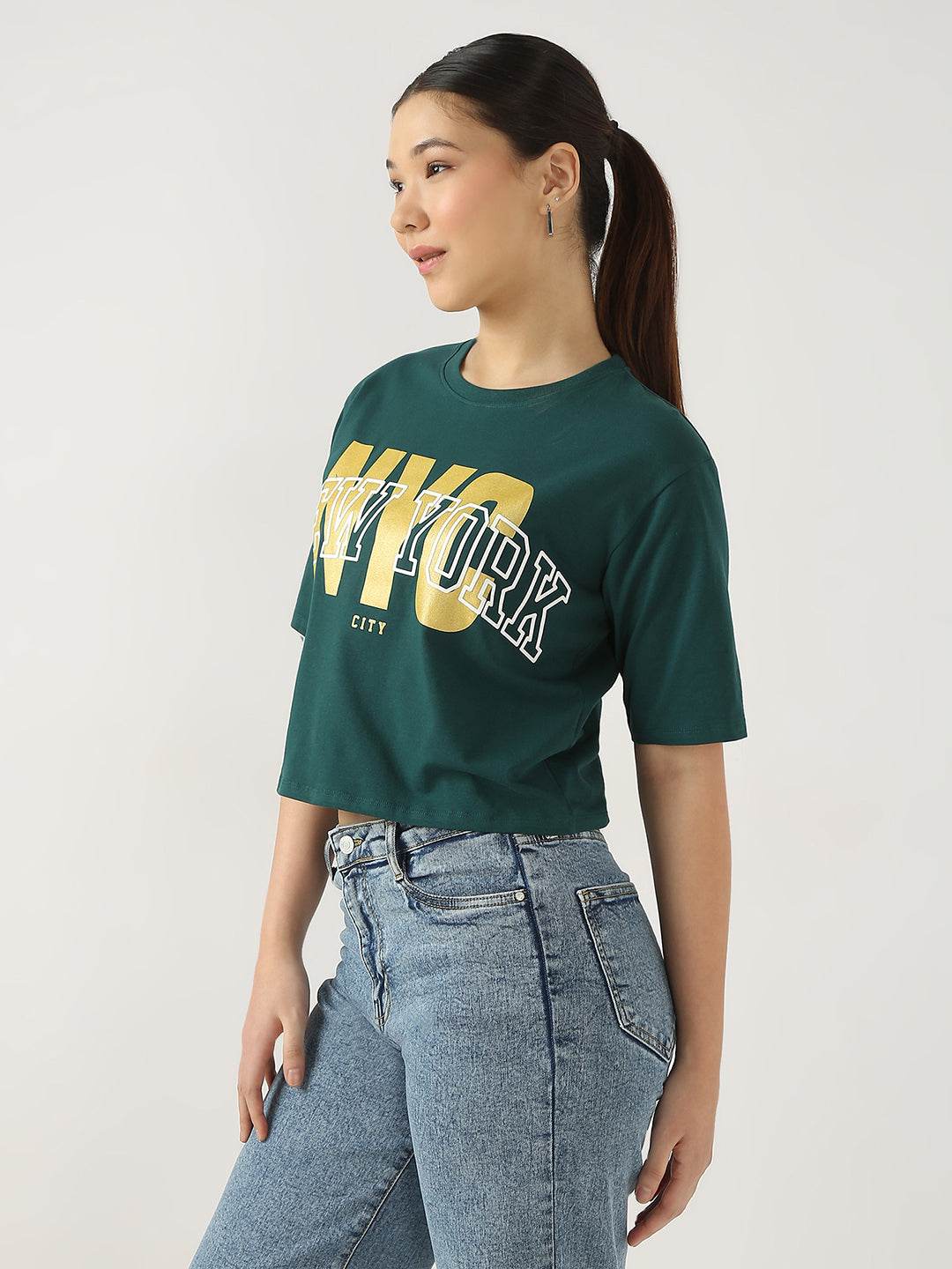 Women Slim Fit Printed Graphic Tees
