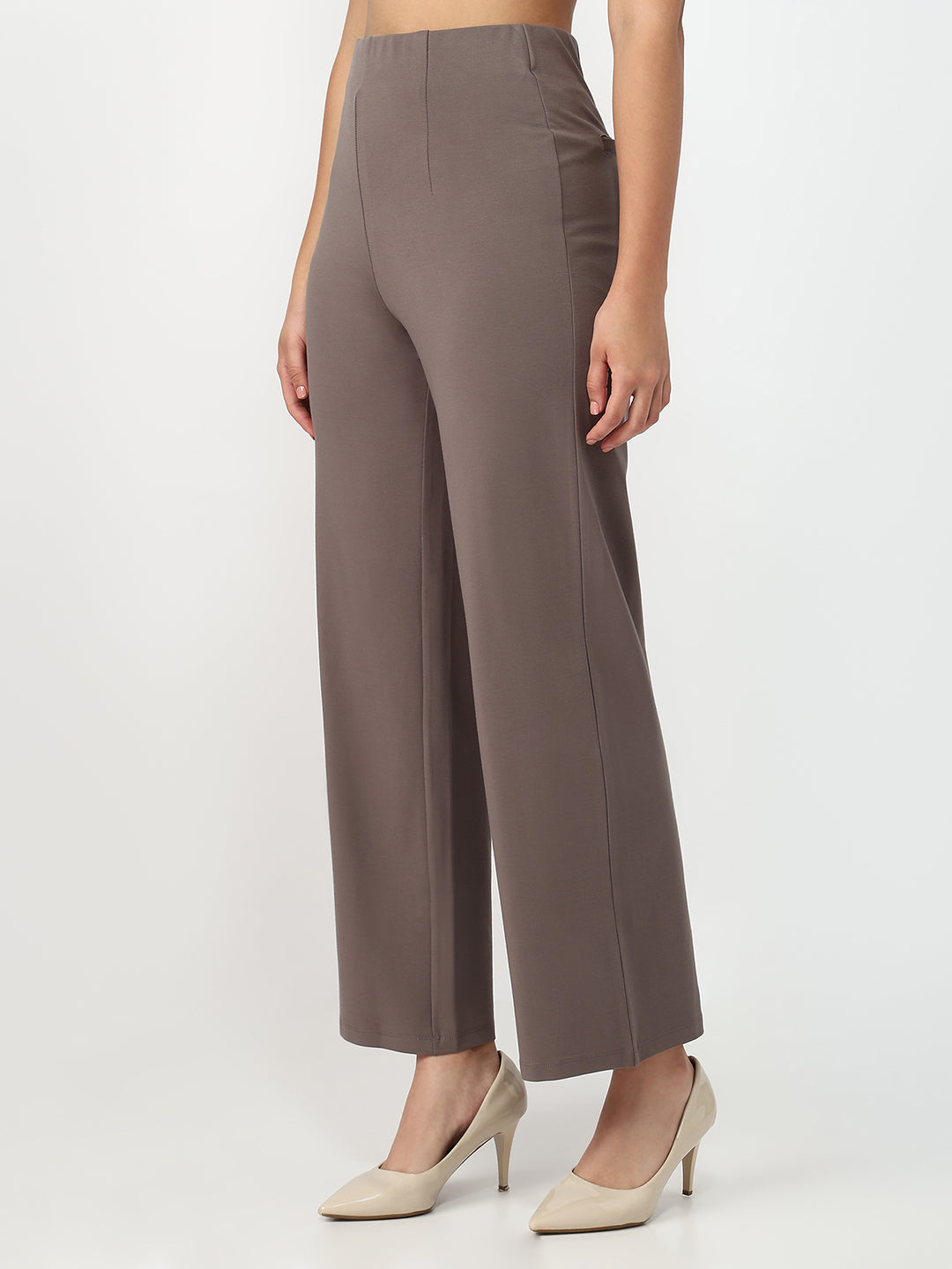 Women Frost Grey Wide Leg Treggings